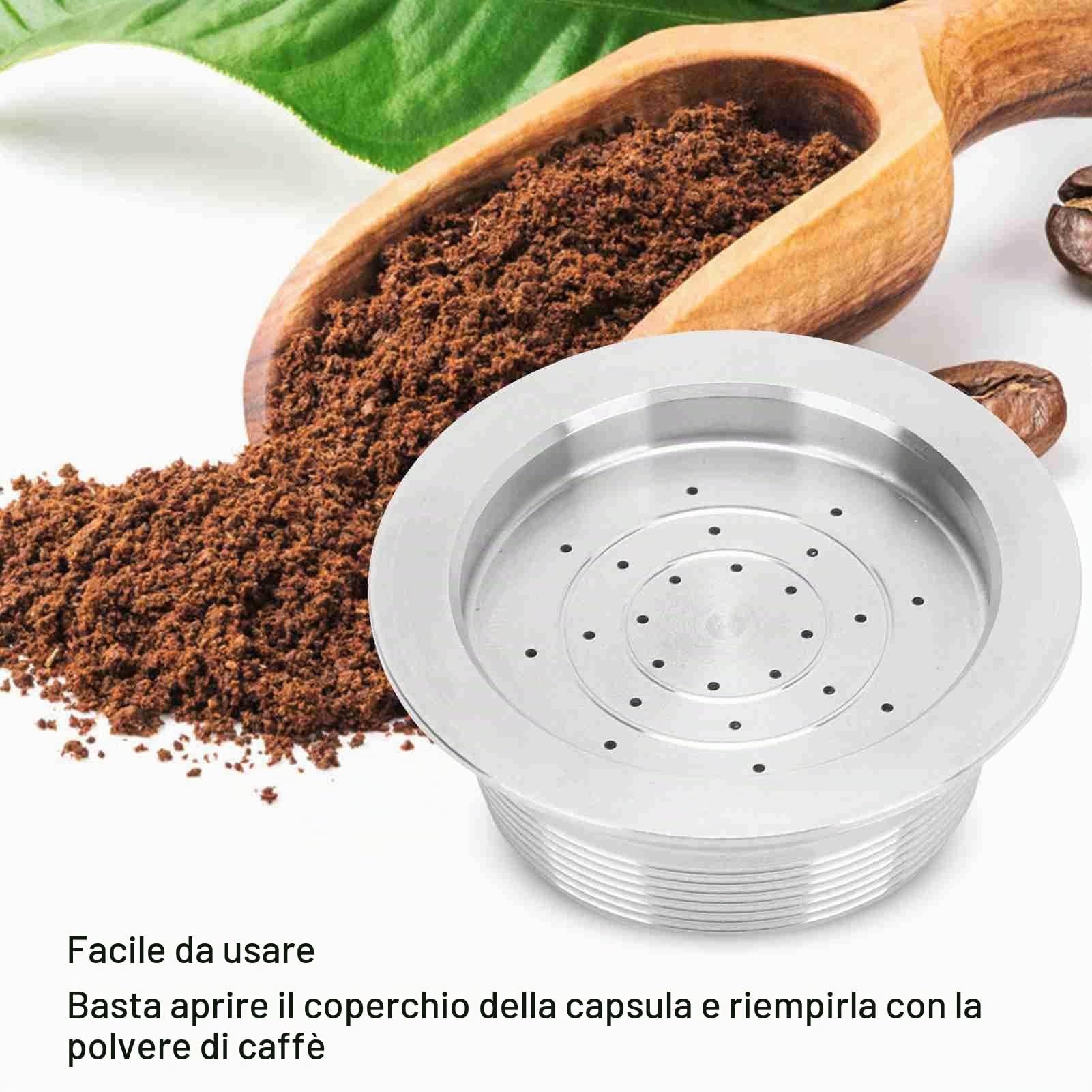 Bewinner Capsule di caffè Riutilizzabili per A MODO MIO, Cialde per caffè in Acciaio Inossidabile 304 con Cucchiaio e Pennello, Capsule Ricaricabili per Macinato Fine per JOLIE ESPRIA, Ecologiche