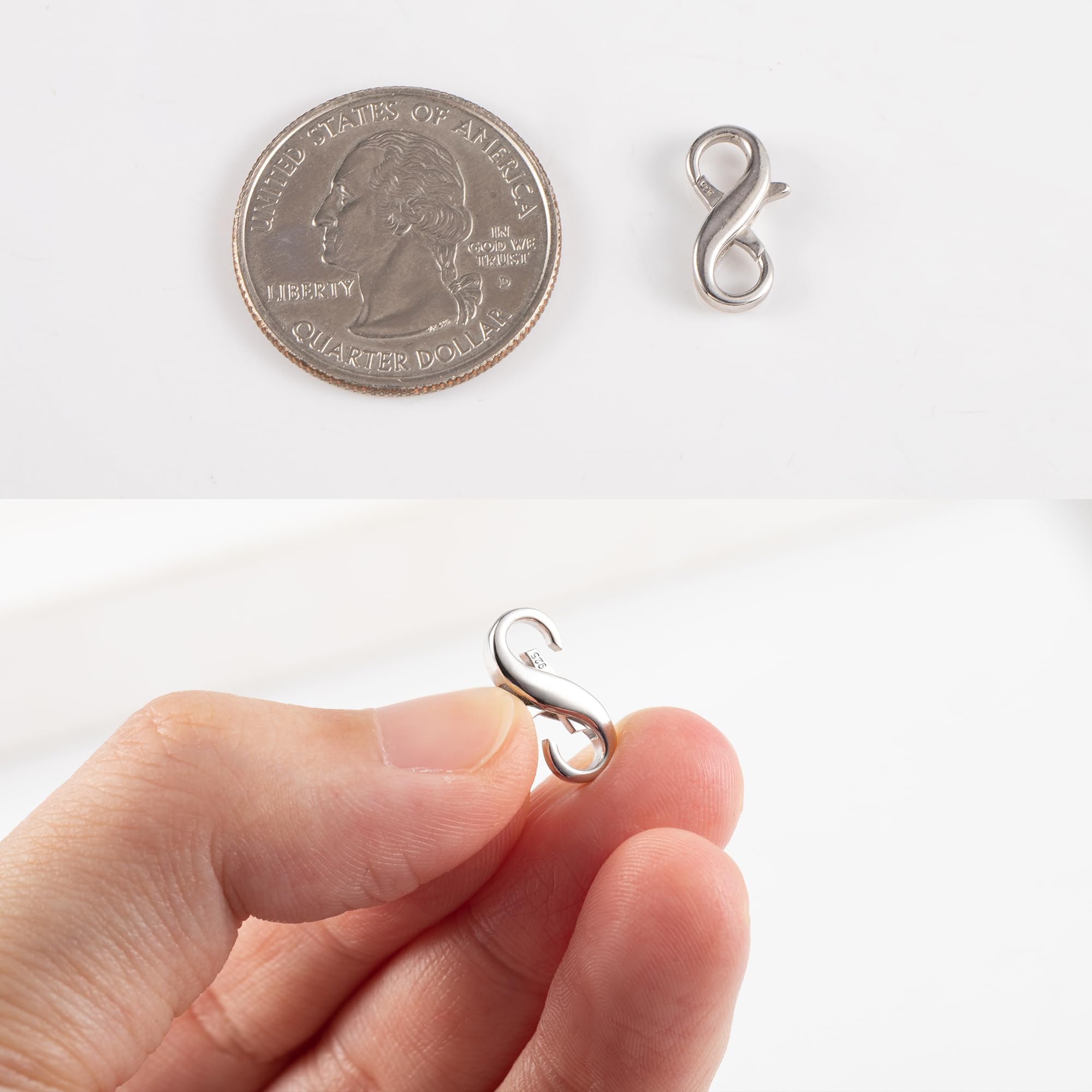 1 abrazadera de conexión S925, plata de ley