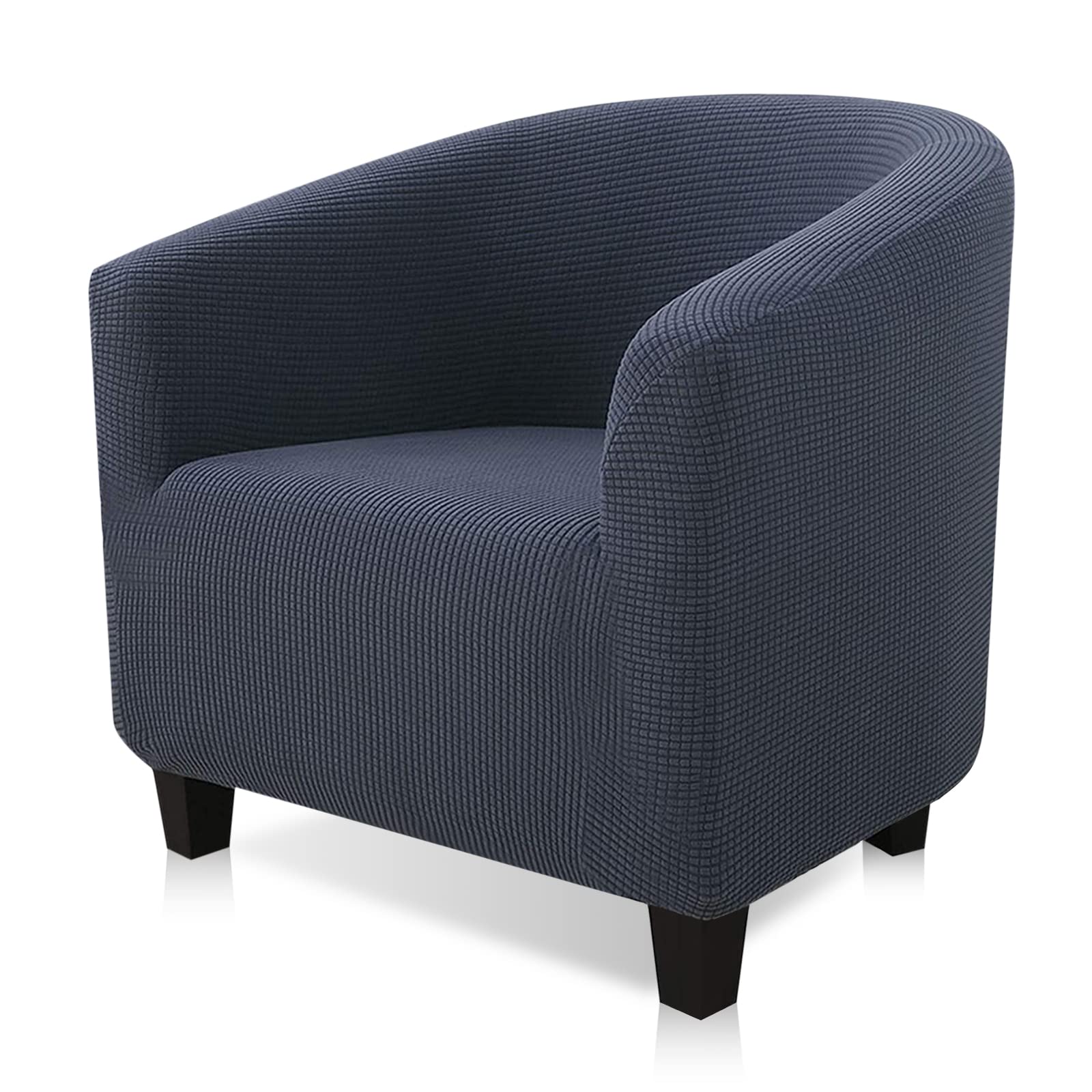 YUANZ Club Chair Slipcover, High Stretch Tub Chair Cover, Universal Spandex Pattern Armchair Sofa Cover Cover Couch Slipcover for Living Room Club Bar Counter (navy)