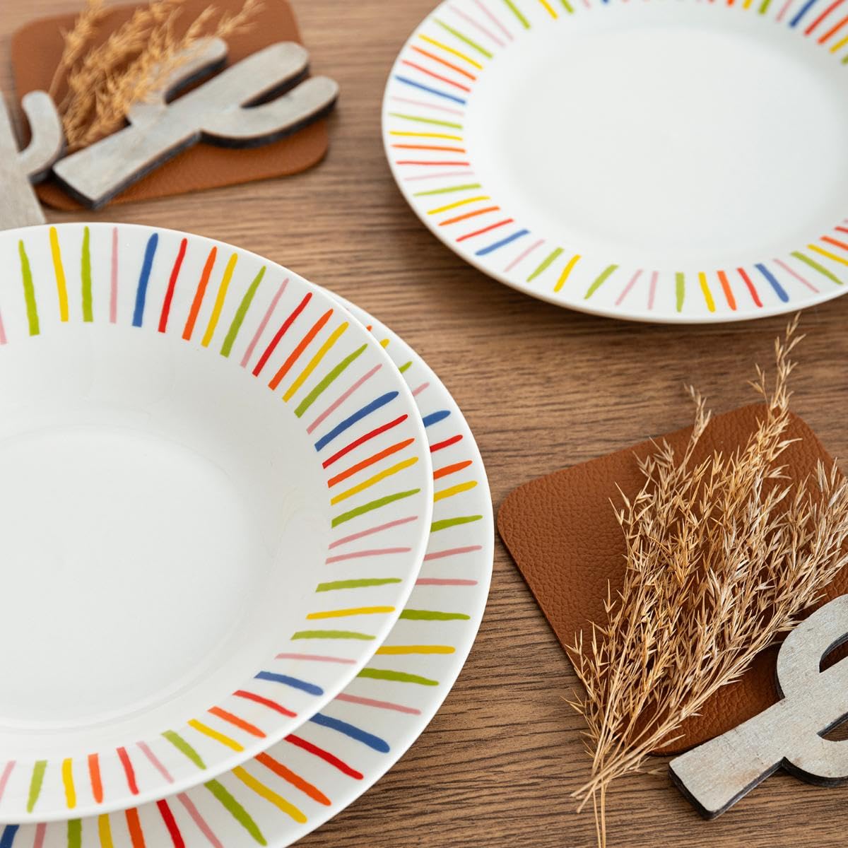 Quid California Service de table en porcelaine 18 pièces pour 6 personnes Passe au micro-ondes