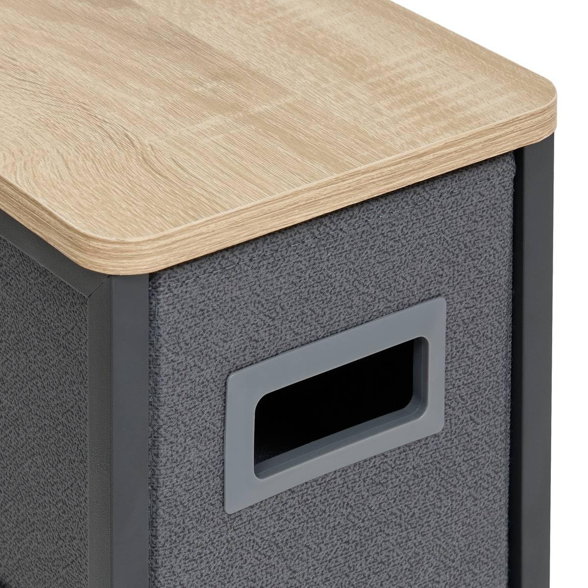 Meuble de rangement 4 tiroirs gris foncé