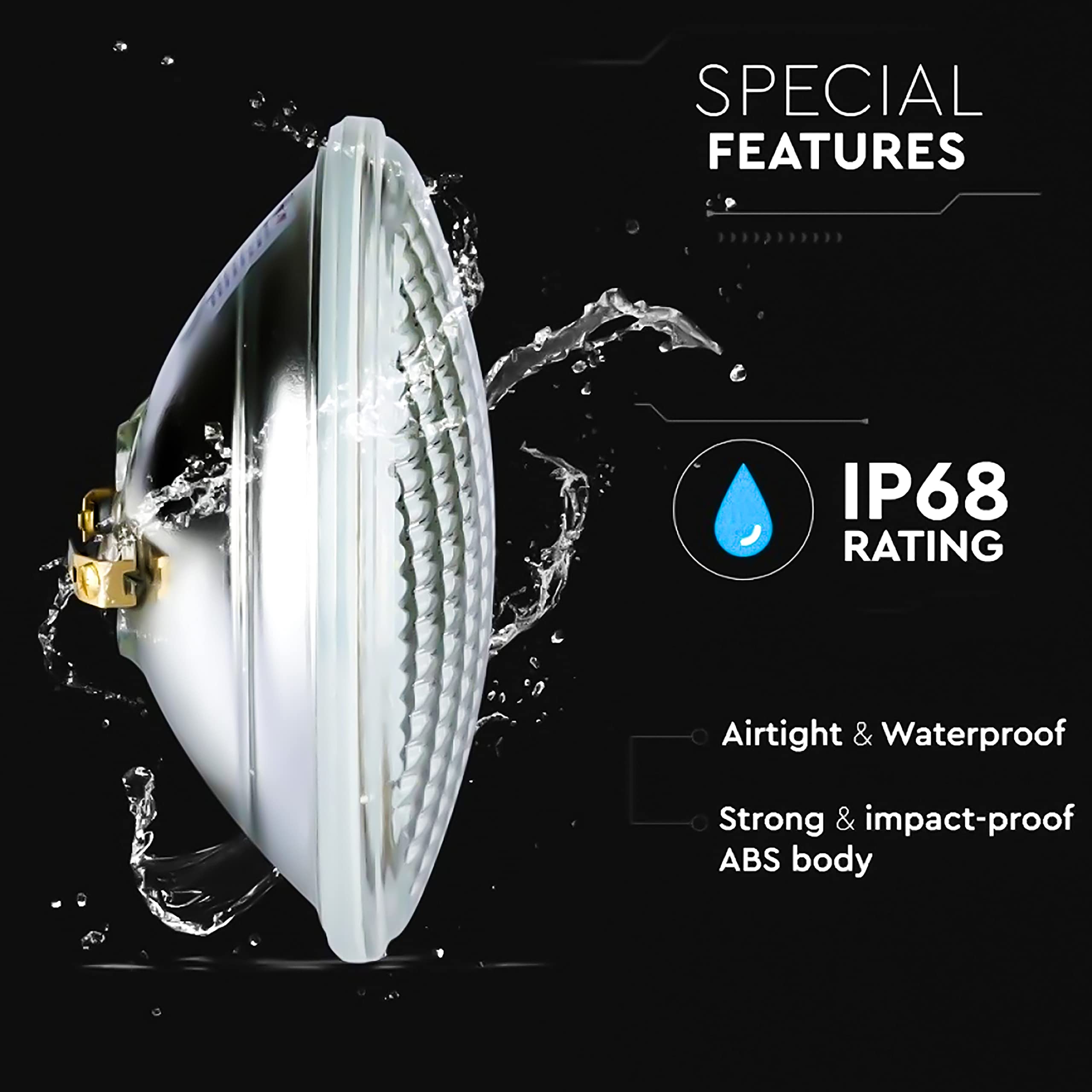V-TAC Lampada Led da Piscina 12W - PAR56 - Lampada in Vetro Antiurto per Illuminazione Piscine e Fontane - 1260 Lumen - Luce Subacquea - Risparmio Energetico - IP68 - Luce Calda