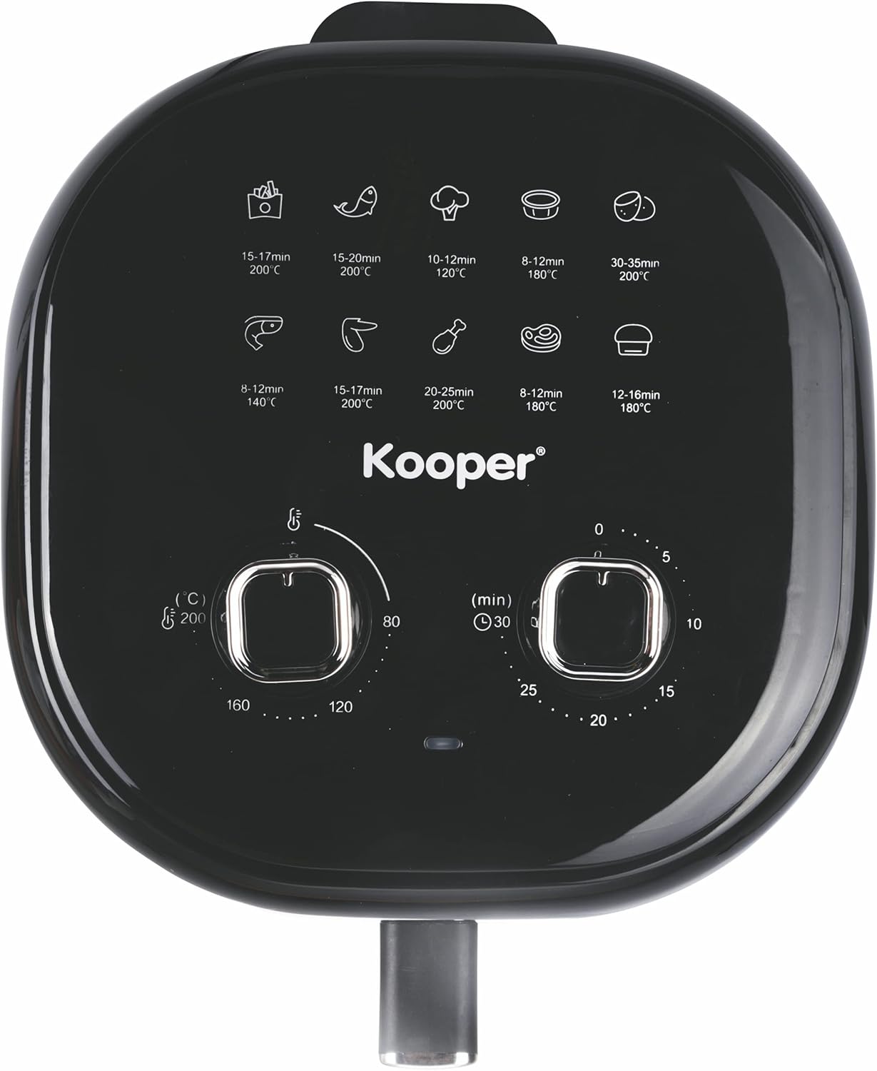 Friggitrice ad aria 1400W, colore nero, Kooper