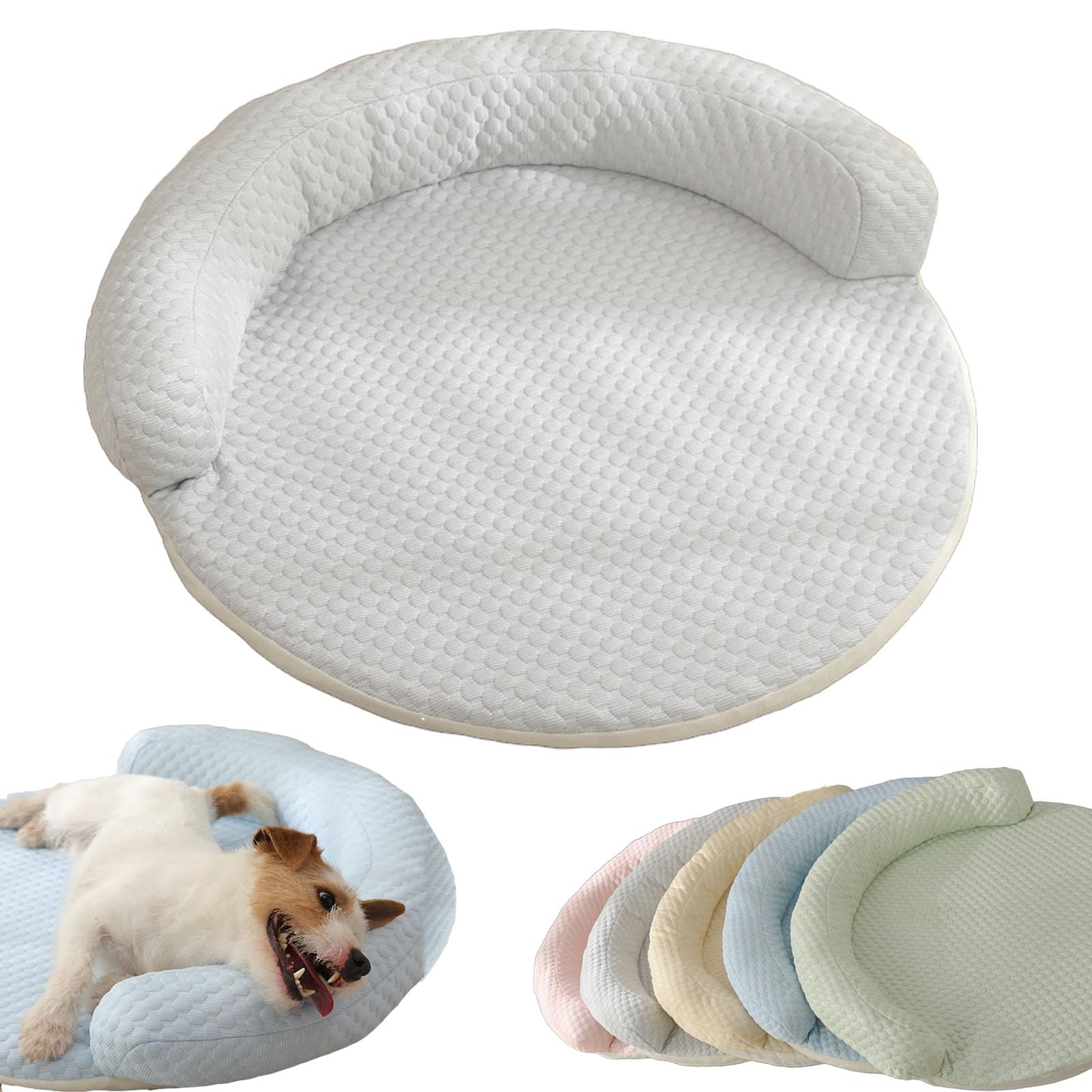 Breeze Bed for Cats, Cooling Cat Bed, Machine Washable, Cooling Beds for Dogs, Coolin Memory Foam with Heat-Absorbing Ice Silk Fabric, Waterproof & Breathable Design (Gray, 70cm(Within 30 catties))