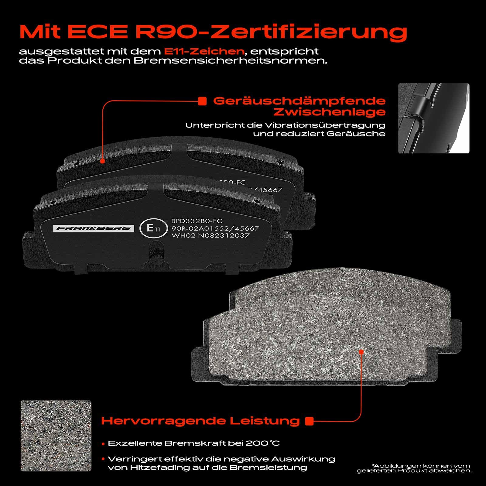 Frankberg Bremsensatz inkl. 2x Bremsscheiben + 4x Bremsbeläge Hinten