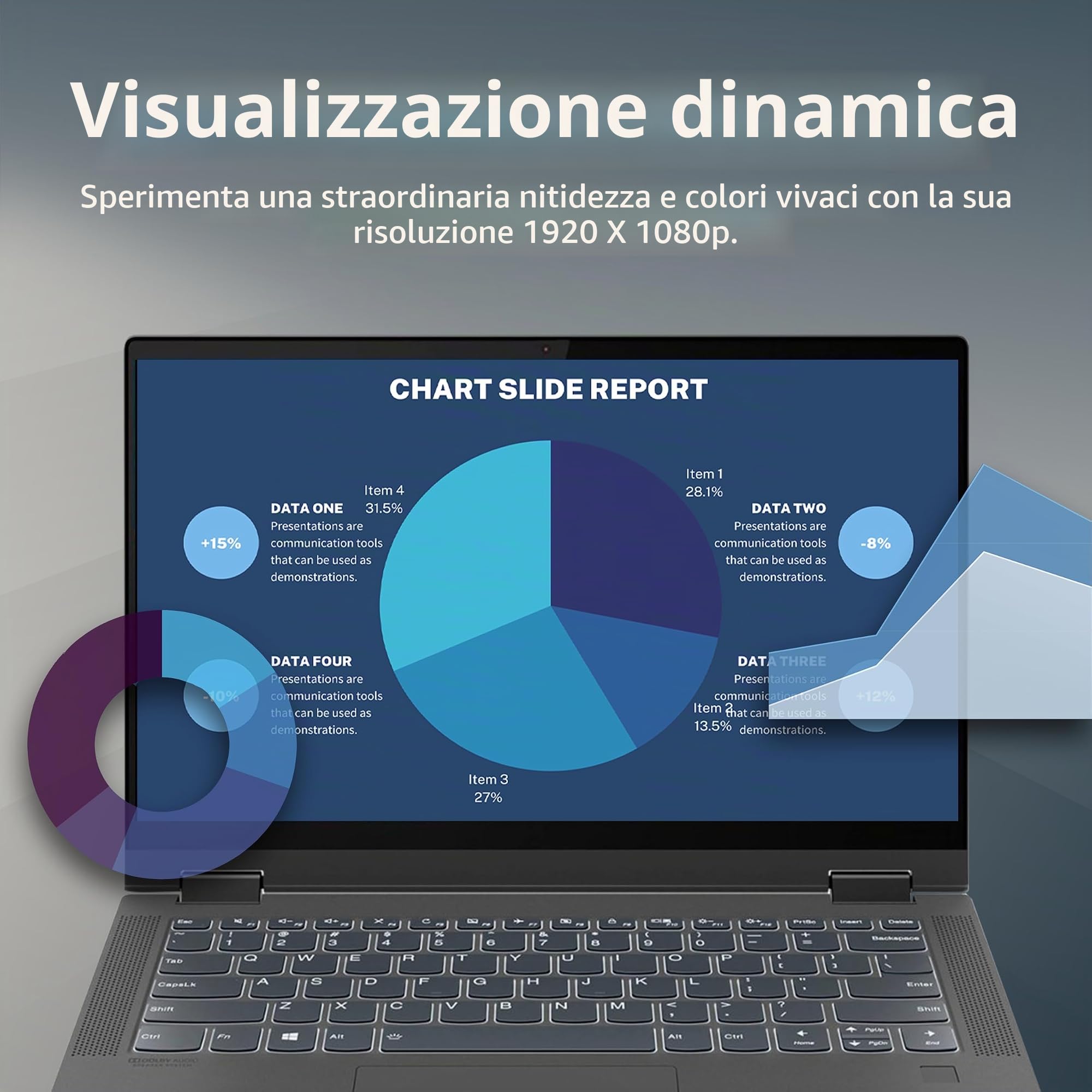 Lenovo IdeaPad Flex 5 - Computer portatile touchscreen FHD da 15,6", Intel Core i5 1135G7, 8 GB di RAM, SSD da 256 GB, Intel Iris Xe, tastiera retroilluminata, lettore di impronte digitali, webcam HD,