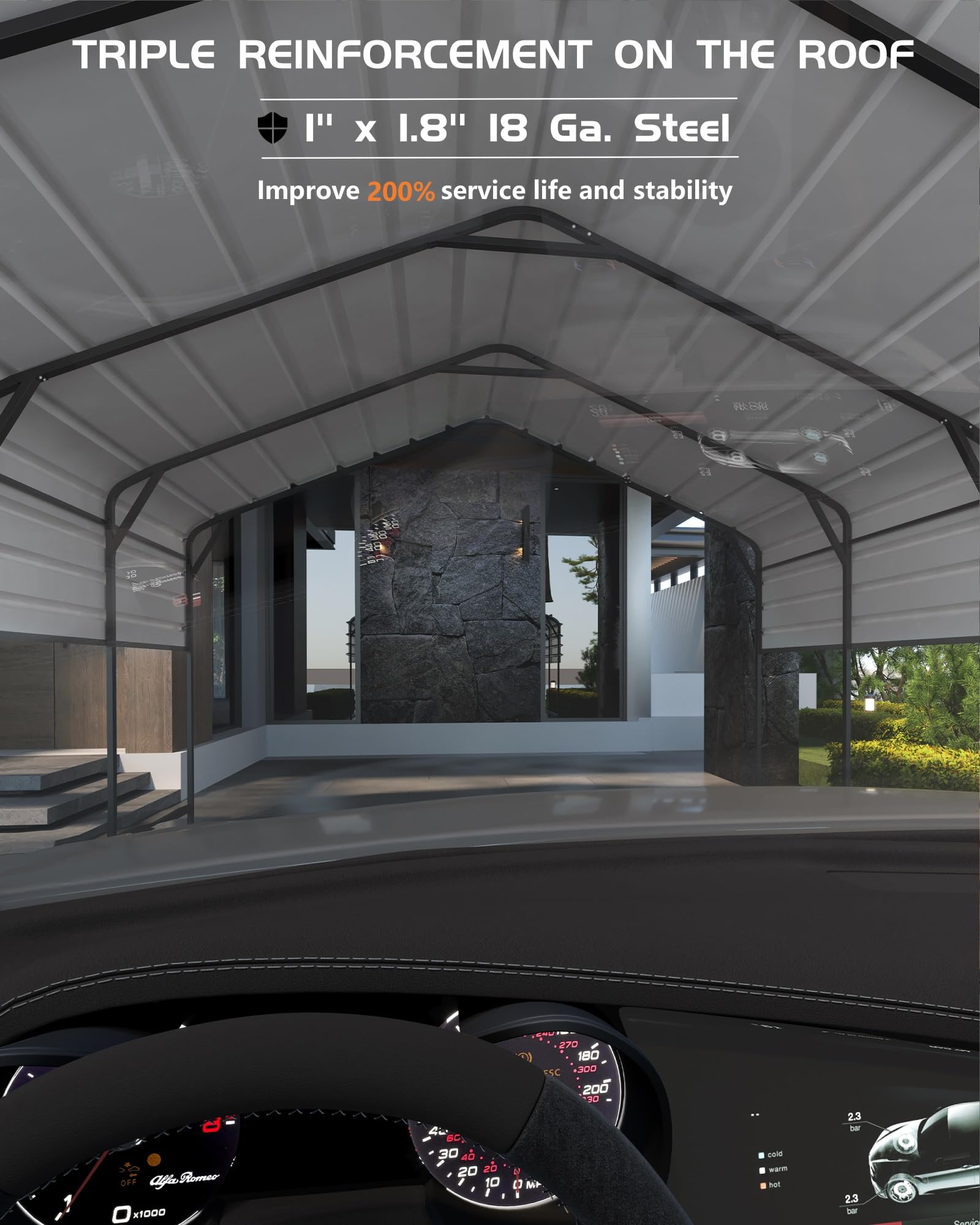 21ガレージ Amazon.com: GarveeLife Metal Carport 13'x21' Heavy Duty