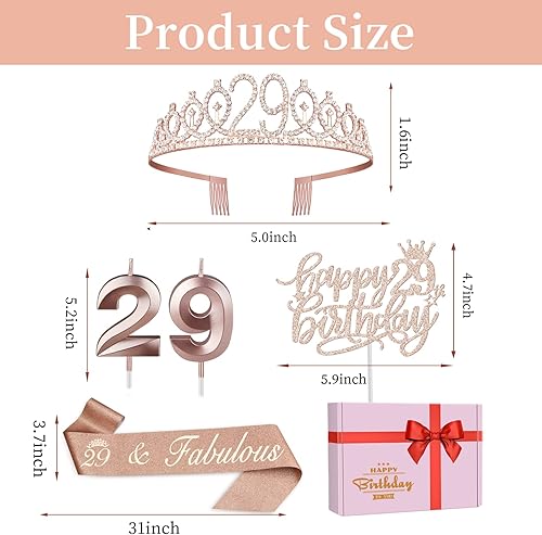 Miniatura 366 de Decoraciones de cumpleaños de 3 años para niñas; banda, corona/tiara, velas y adorno para pastel de cumpleaños de 3 años; regalos y decoraciones