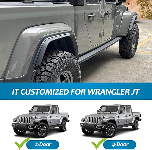 Vista 31 de Z8 Guardabarros delanteros y traseros compatibles con Jeep Wrangler JL y JLU Unlimited Rubicon 2018-2024, juego de 4 revestimientos de guardabarros