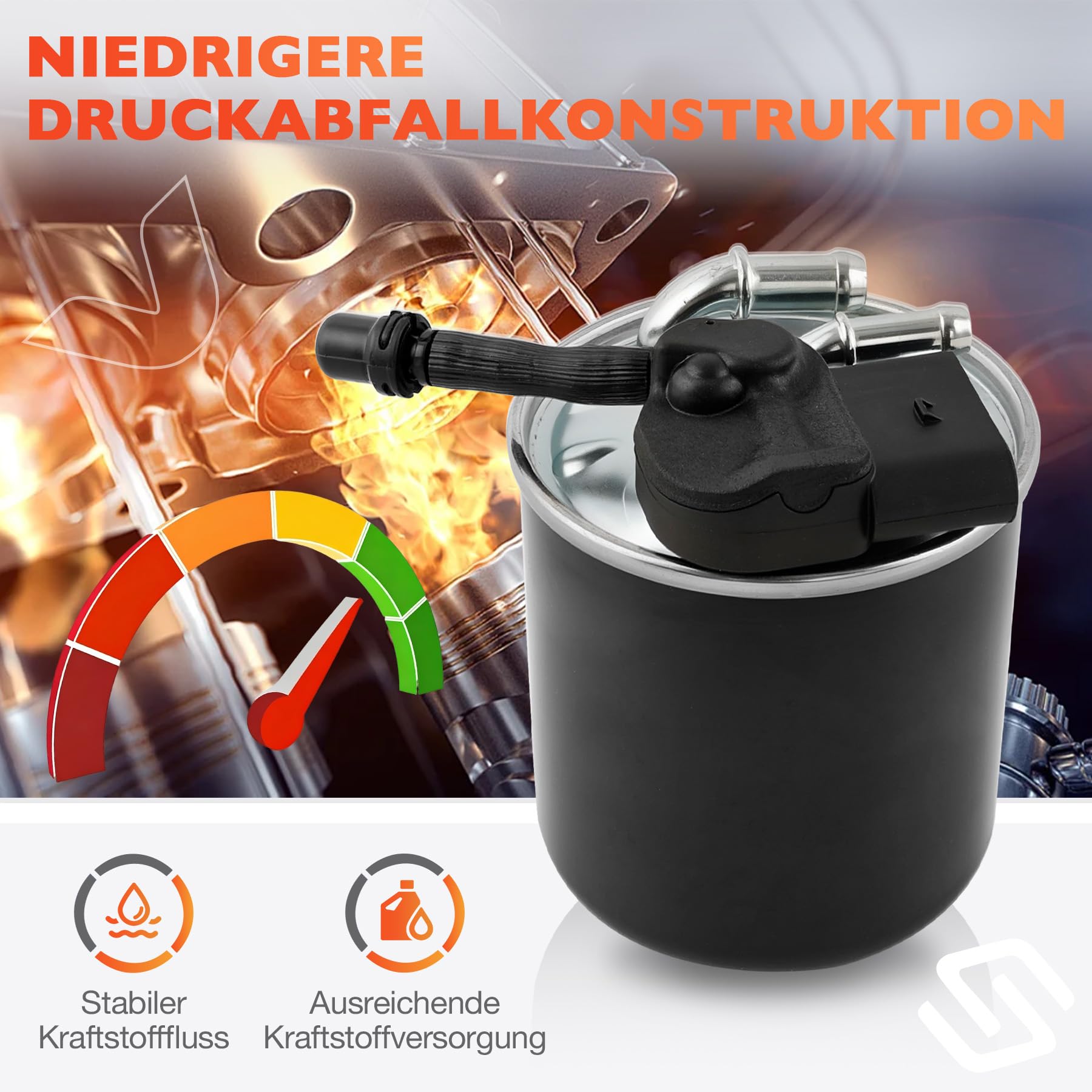 Filtro de combustible WK 820/17 compatible con Manitou, Mercedes-Benz coches y furgonetas