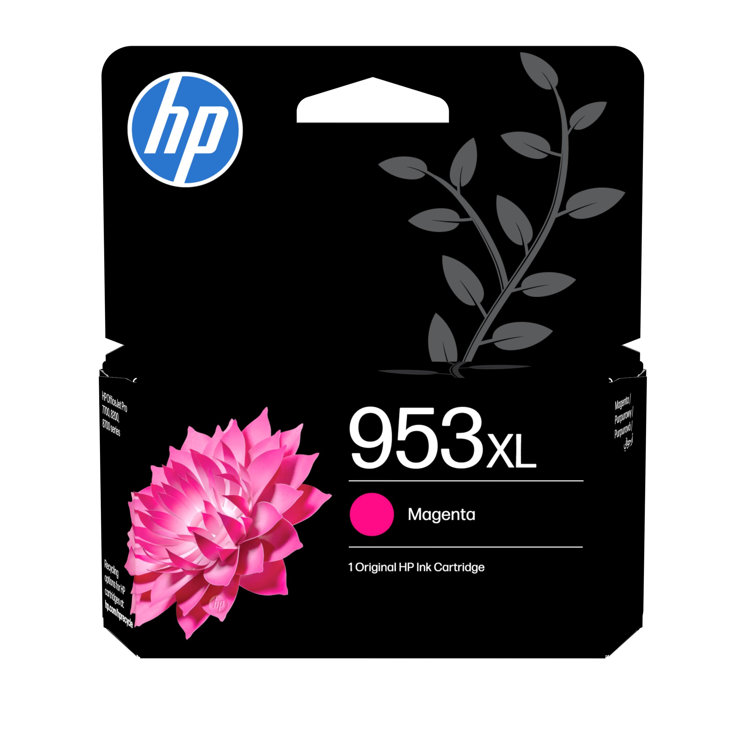 HP 953XL High Yield Magenta Original Ink Cartridge (F6U17AE) - Works OfficeJet Pro 7700, 8200, 8700 series