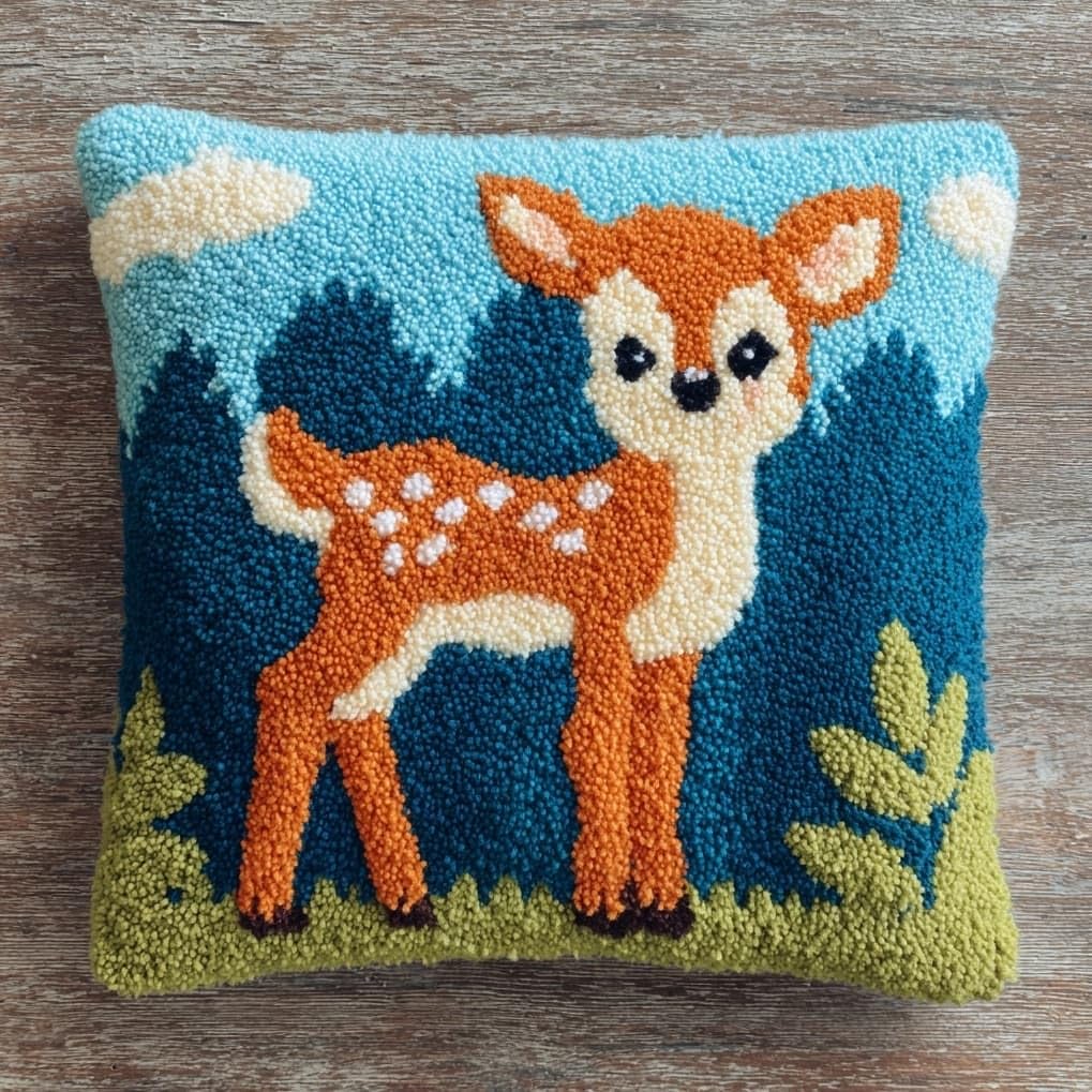 AxiangziK Latch Hook Cushion Kits for Adults,Animals Sika Deer