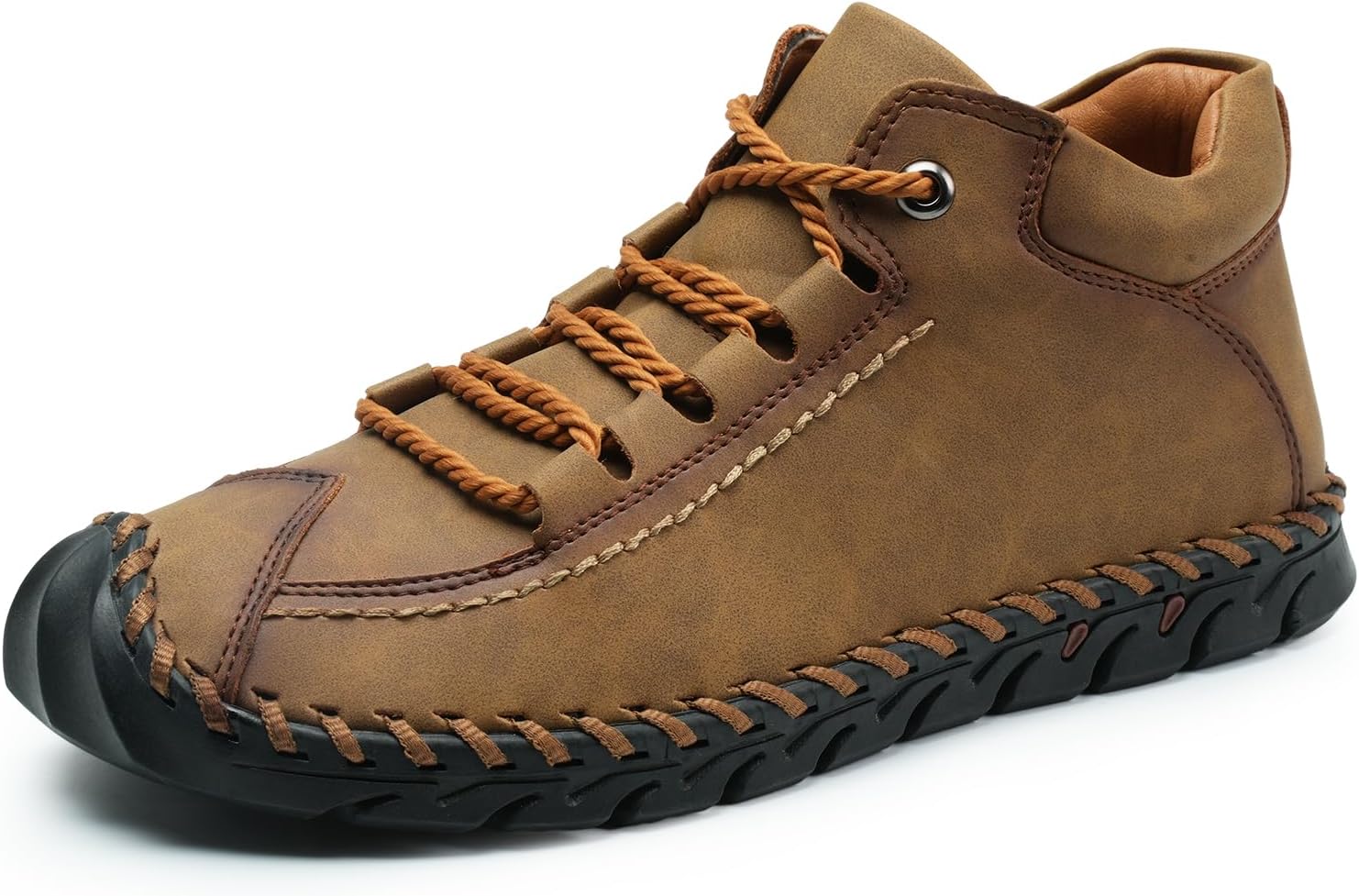 Chukka Boots Casual Fashion Oxford Dress Boots Leather Lace Up Desert Ankle Boots Classic For Men Lightweight Anti Handmade