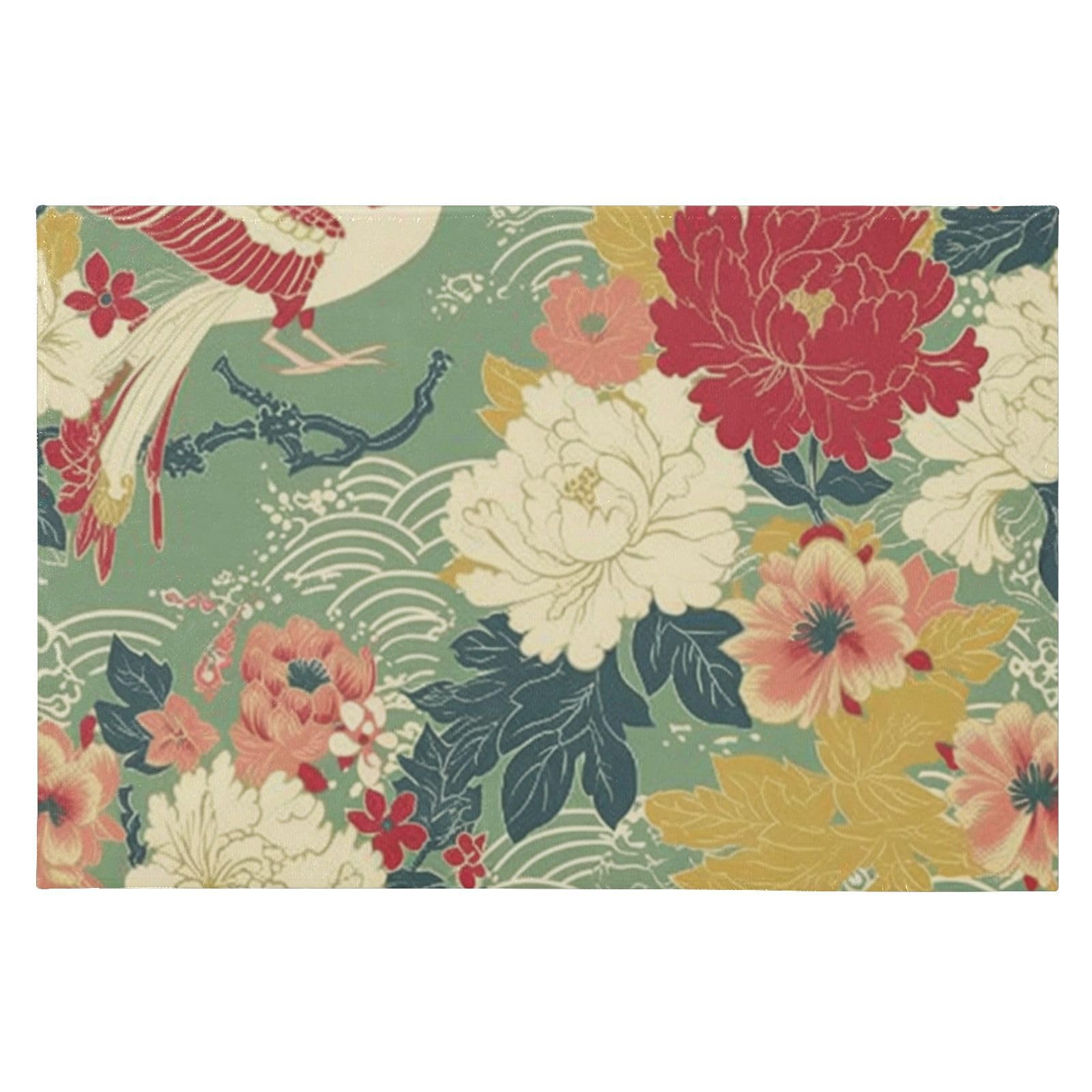 GuoChe Dywaniki 61 x 91 cm zmywalny antypoślizgowy dywanik kuchenny do salonu sypialni jadalni wzór żurawia loralnego