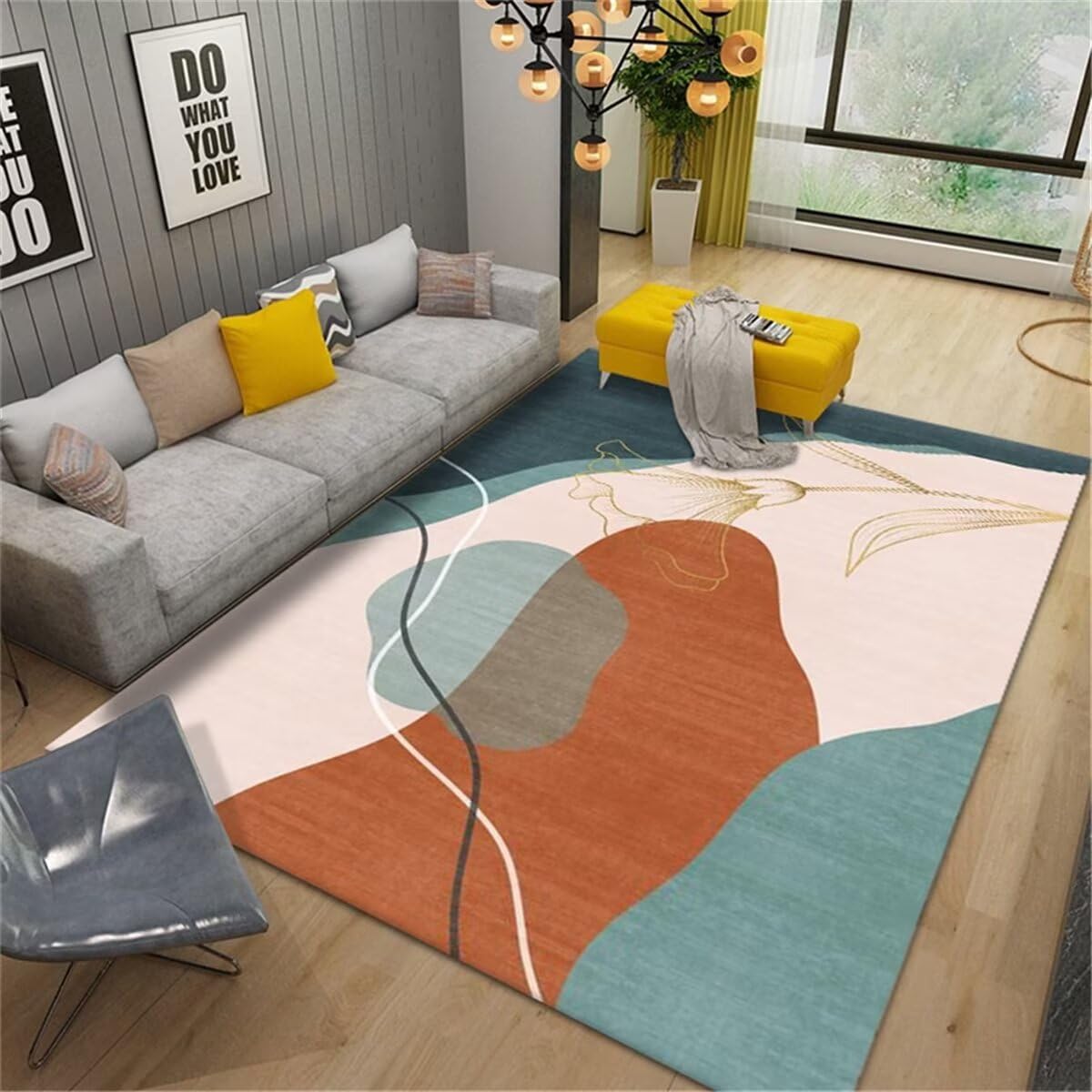 Tapis de dressing bleu beige 60x90cm idéal pour créer un coin douceur dans le salon