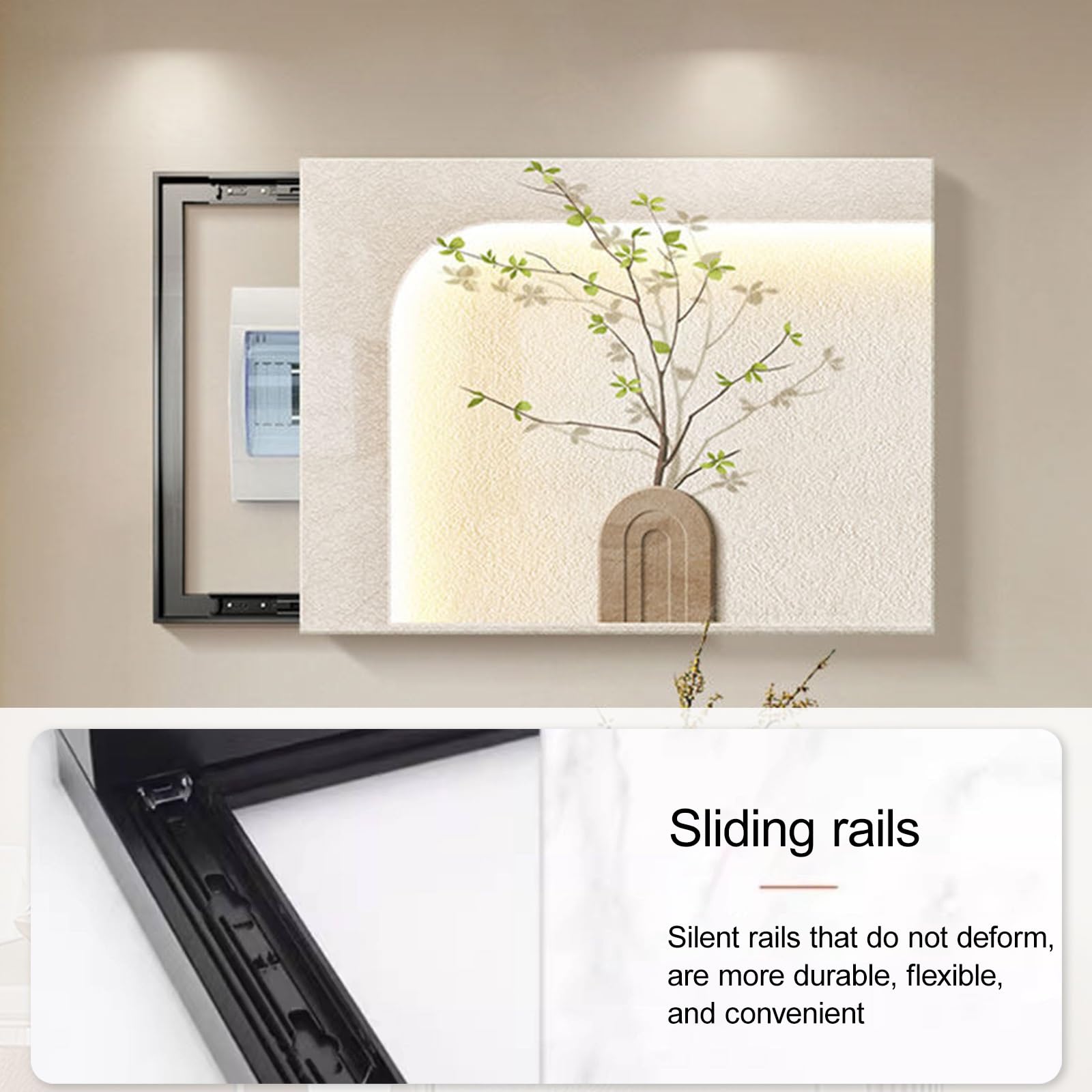Genérico Cubierta Moderna para Panel eléctrico de Montaje en Pared, Mueble Decorativo para Caja de fusibles para el hogar y la Cocina, Elegante diseño para Caja de contadores para Pasillo y dormitori