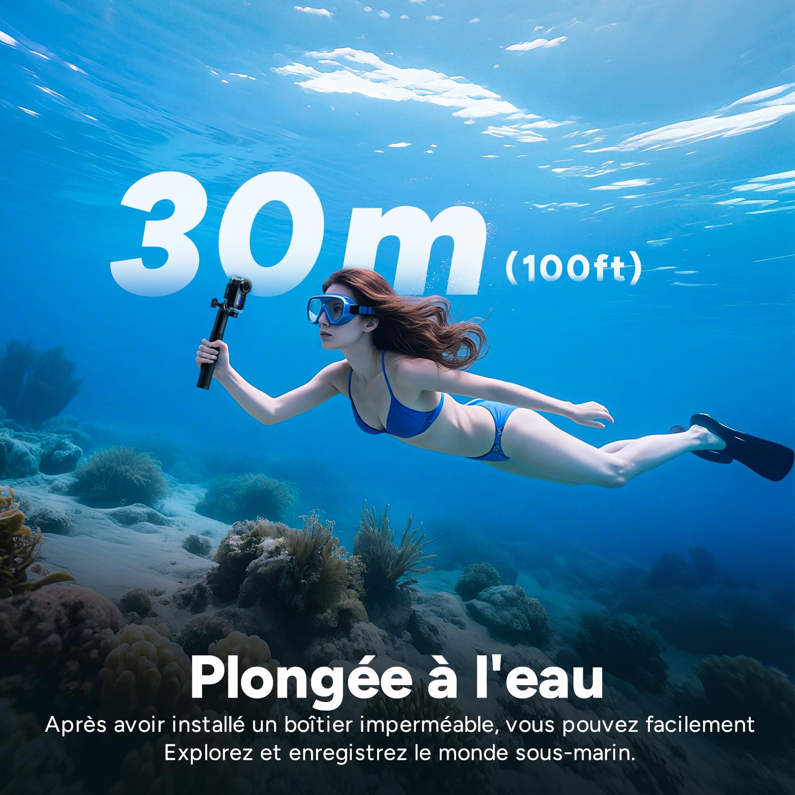 SJCAM C110Plus Mini Caméra Vlog Sport 4K sans Carte, Caméra Corporelle 170° FOV, Enregistrement Audio et Vidéo, 8X Zoom, Stabilisation 6 Axes, Caméra Action pour Cyclisme, Moto, Famille, Voyage, Noir