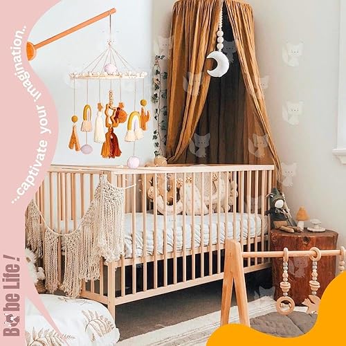 Miniatura 7 de Rainbows and Fox - Cuna colgante para cuna de bebé, encantador accesorio bohemio para cuna, hecho a mano con amor, hollín para bebés y niños