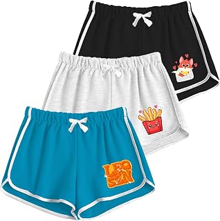 KYDA KIDS® Girls 100% Pure Cotton Printed Shorts | Regular Fit Soft Breathable Summer Wear | Multicolor Kids Shorts (Pack ... Price In India