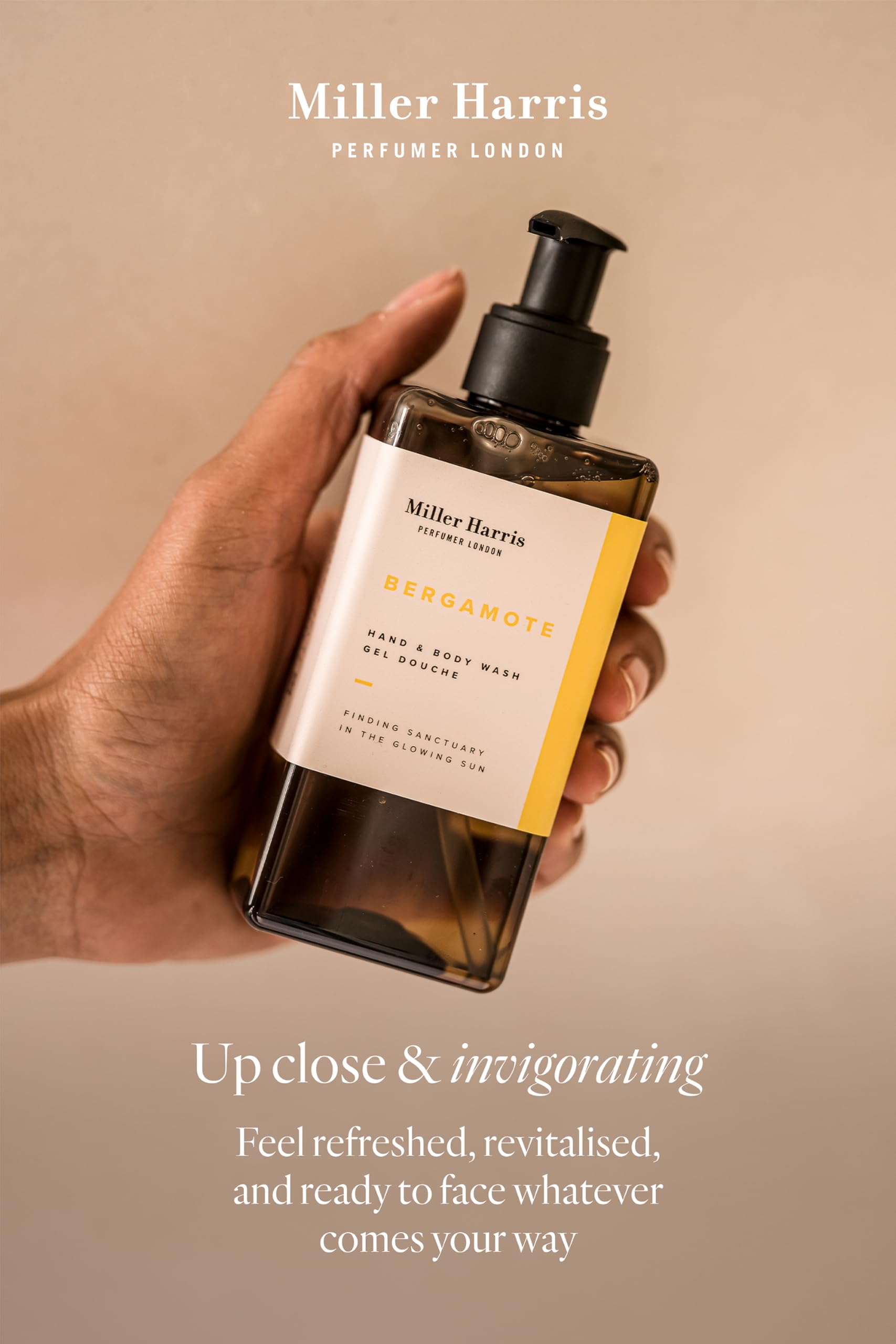 Miller Harris Bergamote Hand and Body Wash 300ml - Rosemary, Vitamin E and Coconut, Green, 300 ml (Pack of 1) - Image 4