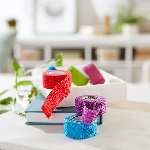 Miniatura 6 de McKesson Vendajes cohesivos, no estériles, sin látex, multicolor, 1 in x 5 yardas, 1 unidad, 30 paquetes, 30 en total