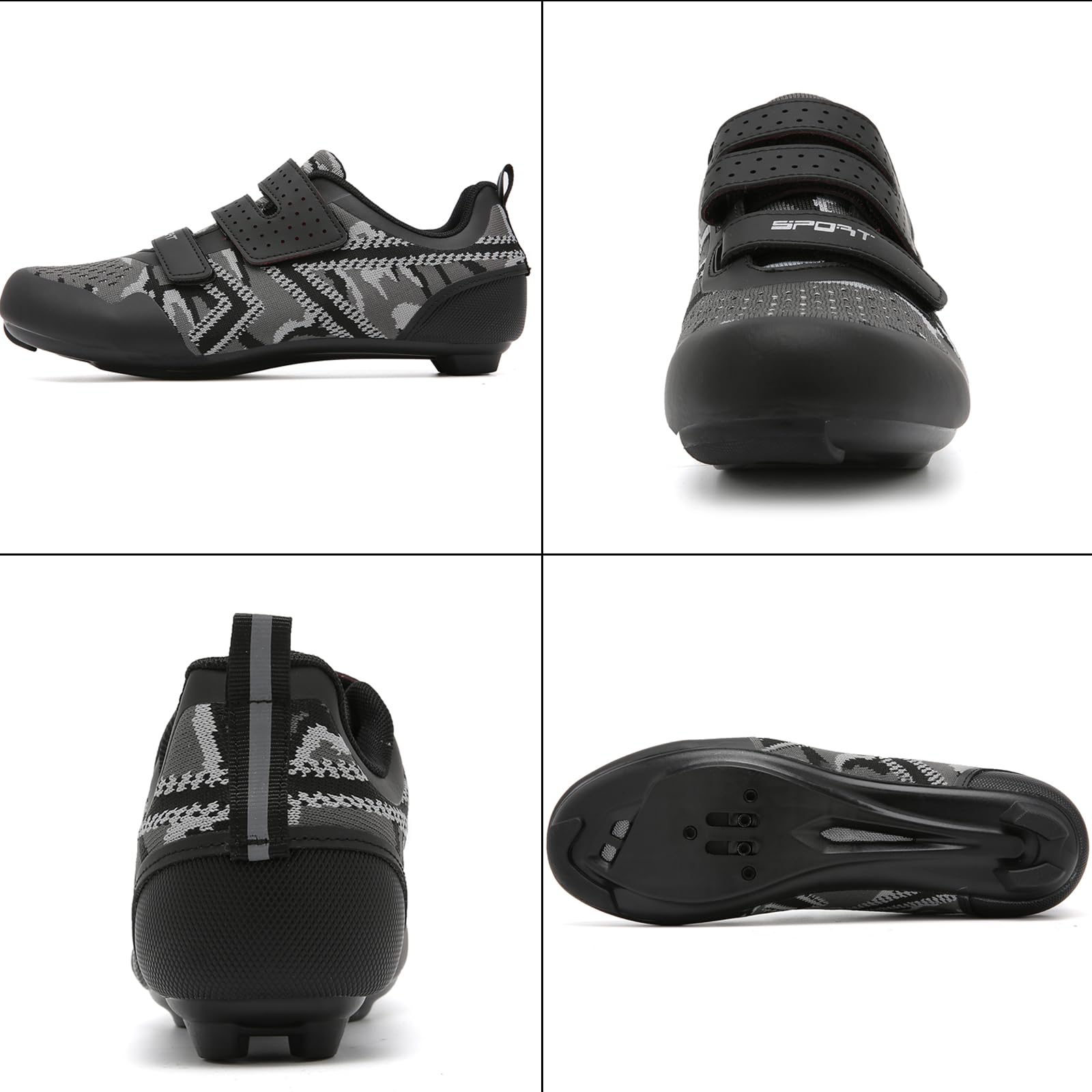 SDEQA Fahrradschuhe Herren Radschuhe Damen Atmungsaktive Kompatibel mit Peloton Look SPD SPD-SL Delta Lock Pedal Radsportschuhe Spin MTB Schuhe