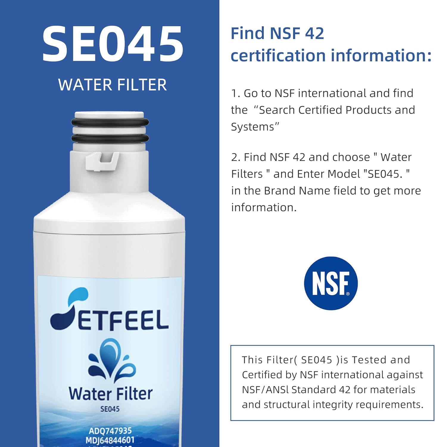 ADQ747935 Replacement for LG Water Filter LT1000P, Compatible with LG Thinq Refrigerator LMXS28626S, LRFLC2706S, AGF80300704, LFXS26973S, LFXC22526S, LHFS28XBS, MDJ64844601, 3 Packs