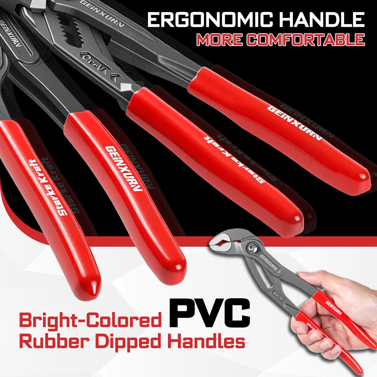 GEINXURN Pliers Set - Plumbing & Pipe Repair -8