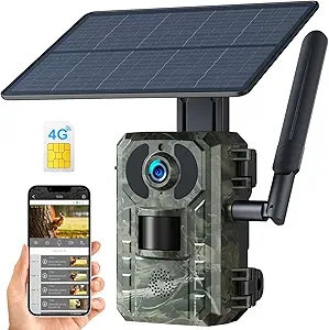 VOOPEAK Cellular Trail Cameras with 2.5K Live Streaming, Trail Camera Solar Powered, Motion Alert Game Camera, 940nm No Glow Night Vision, IP66 Waterproof asin的图片