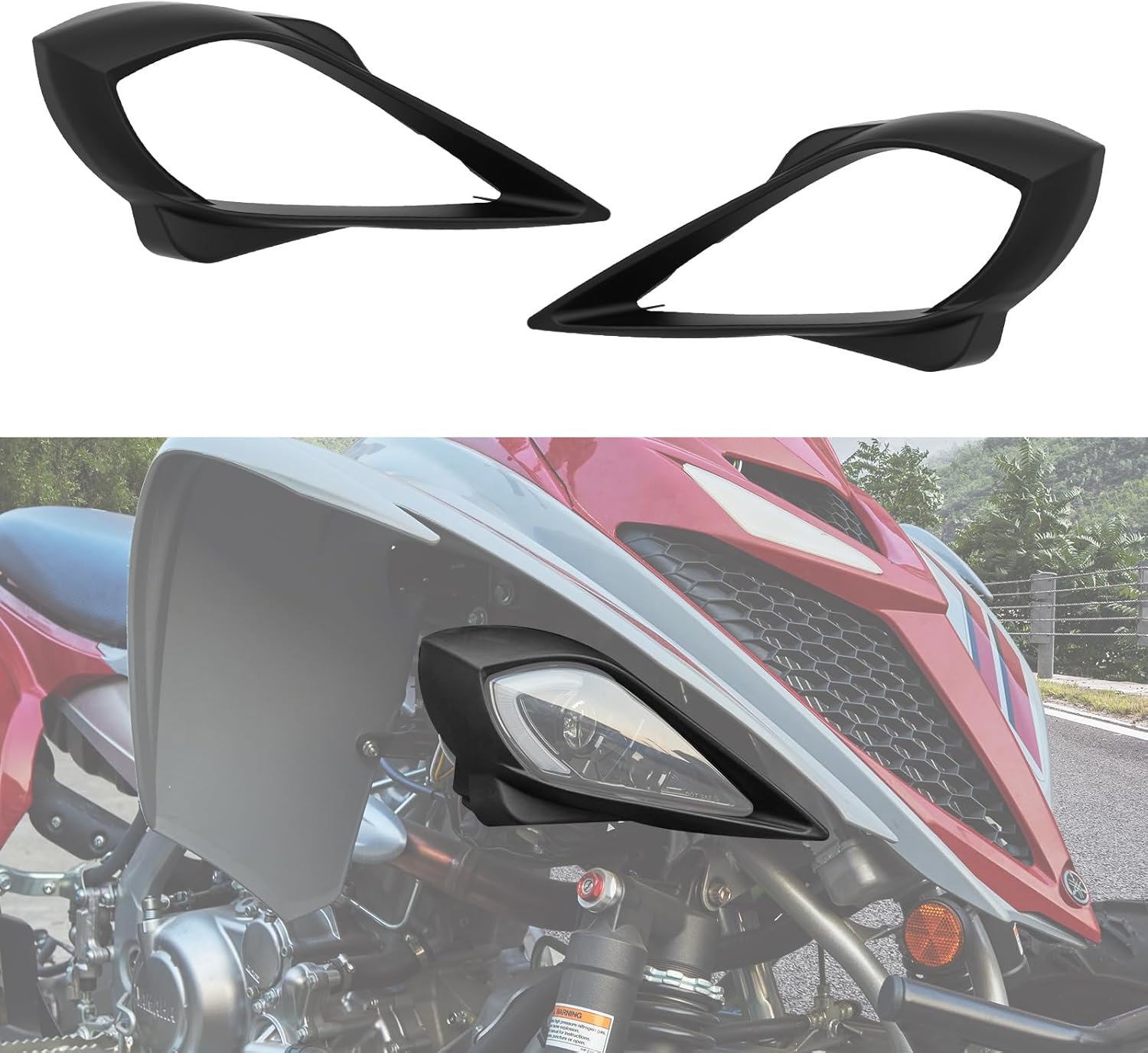 Headlight Covers for Yamaha Raptor 700,Left & Right HeadLamps Cover Trim Bezel for Yamaha YFZ 450 YFZ450R YFZ450X Wolverine 450 350 Raptor 250 350 Raptor 700 2006-2022 Accessories(2PCS)