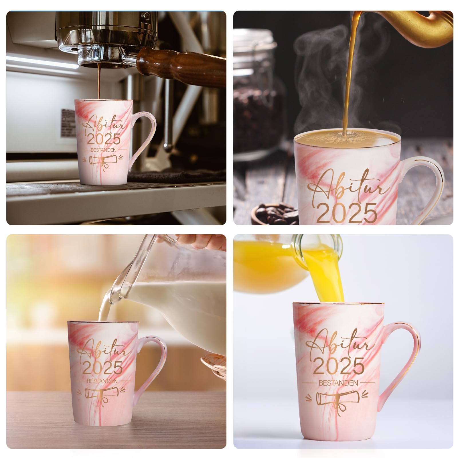 Examen 2025 Geschafft Tasse - Geschenk Für Bestandene Prüfung Mit Deckel & Löffel