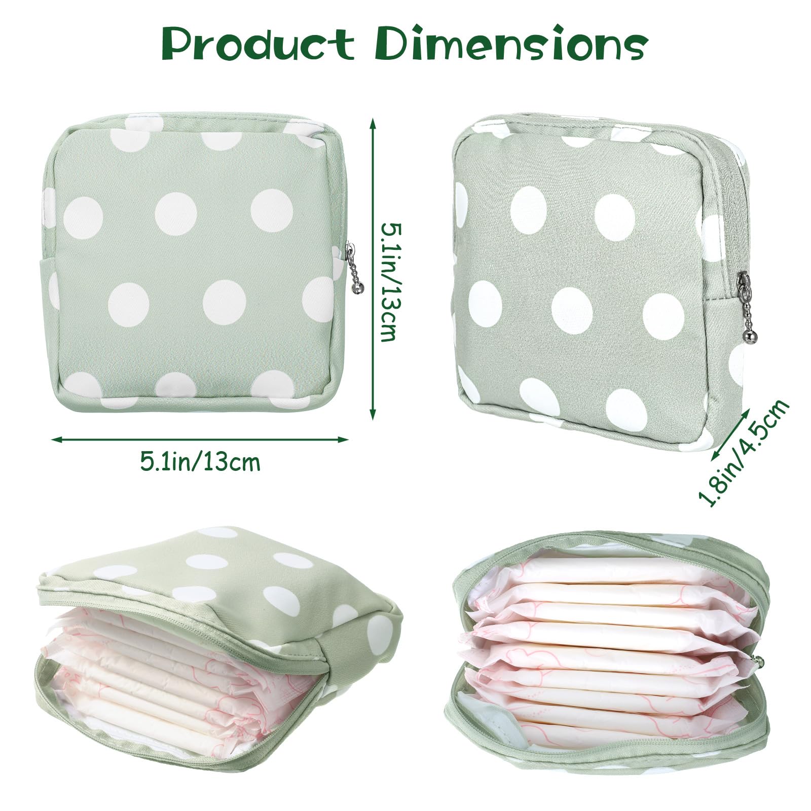 ElevateTech Aufbewahrungsbeutel für Damenbinden, 4 Stück, für Periode, Tamponbeutel, tragbare Menstruationspolster, für die erste Periode, Geschenke für Frauen