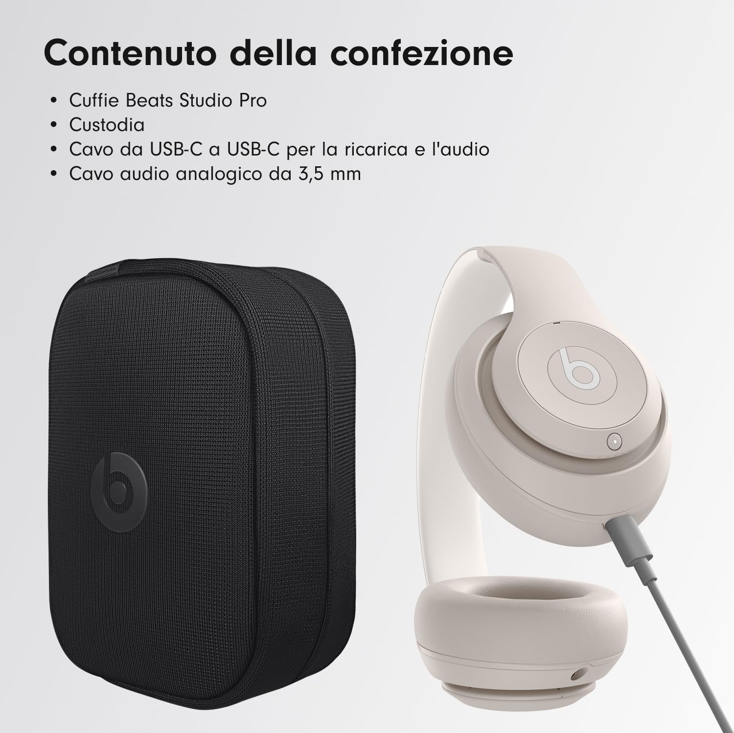 Beats Studio Pro - Cuffie Bluetooth wireless con cancellazione del rumore - Audio spaziale personalizzato, audio lossless USB-C, compatibilità con Apple e Android - Ghiaia