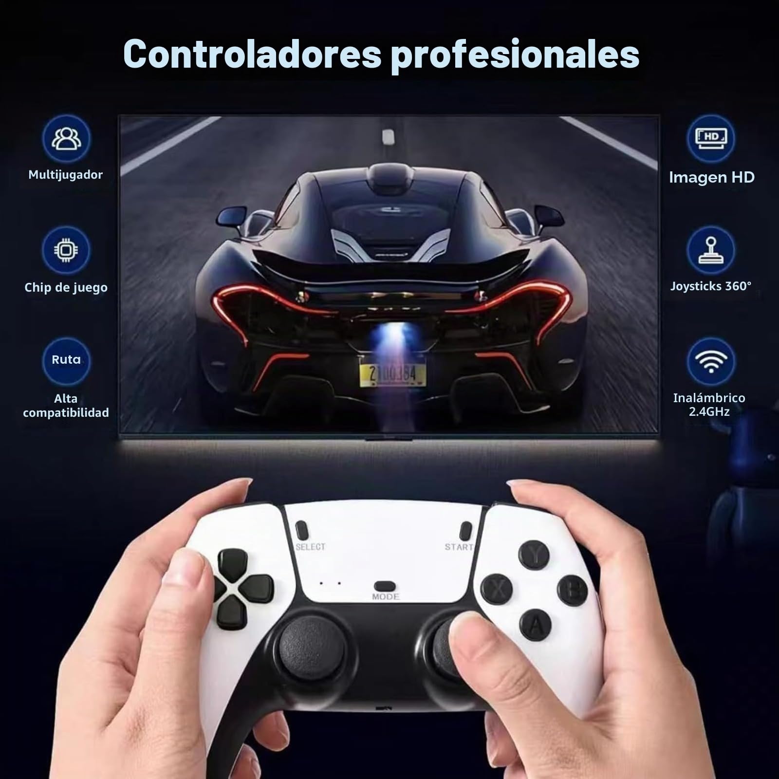 Juego de batalla 4K de alta definición para dos jugadores, consola de juegos arcade retro inalámbrica M15 2.4G, memoria de 64 GB/128 GB, más de 20.000 juegos integrados, mini arcade, consola de juegos