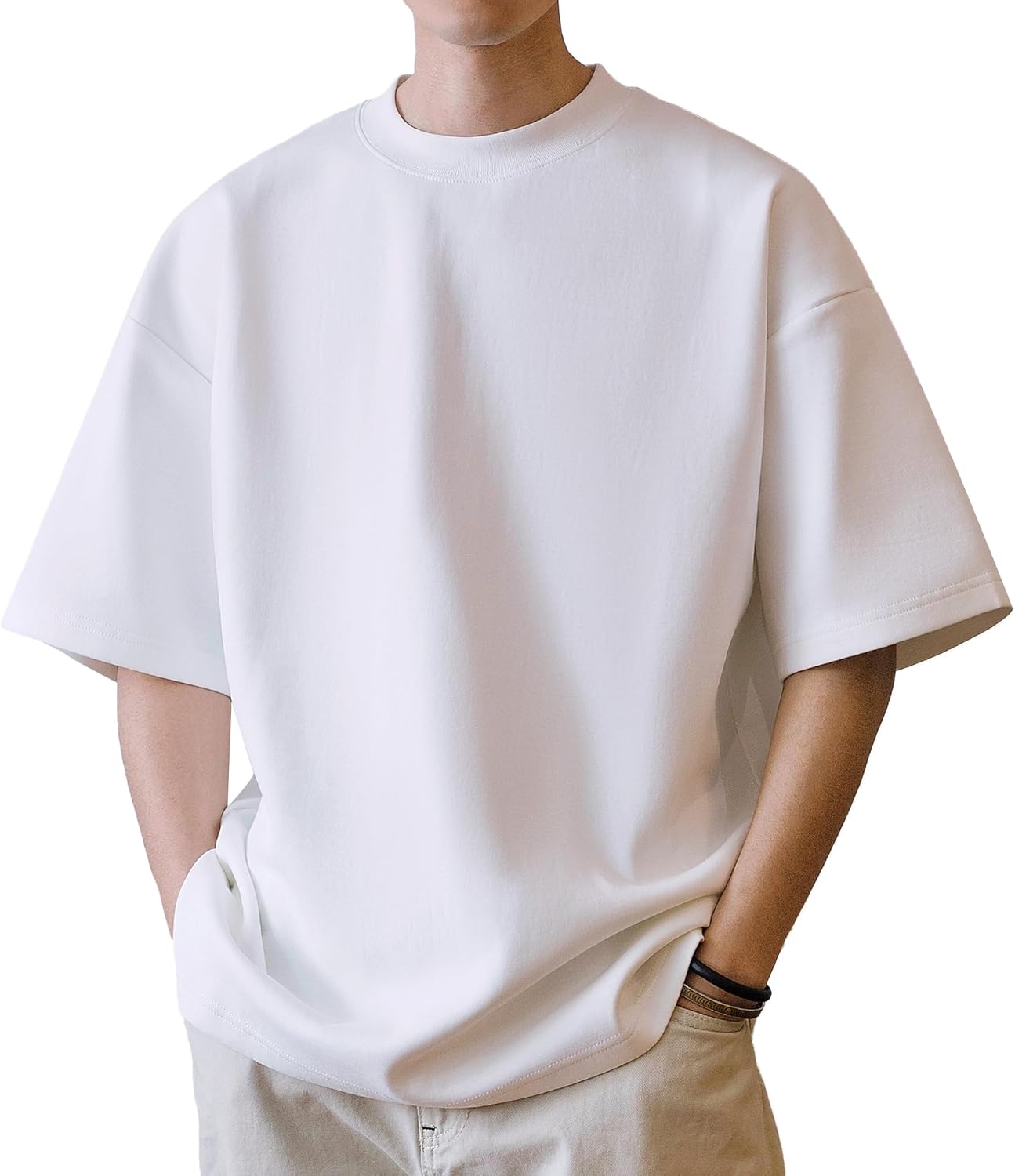 [CHANGE WELL] メンズ「2024 SS」ファッション 春夏服 9オンス エアレイヤー (半袖) スウェット 厚手 ストレッチ ビッグシルエット Tシャツカットソー  Amazonで販売中