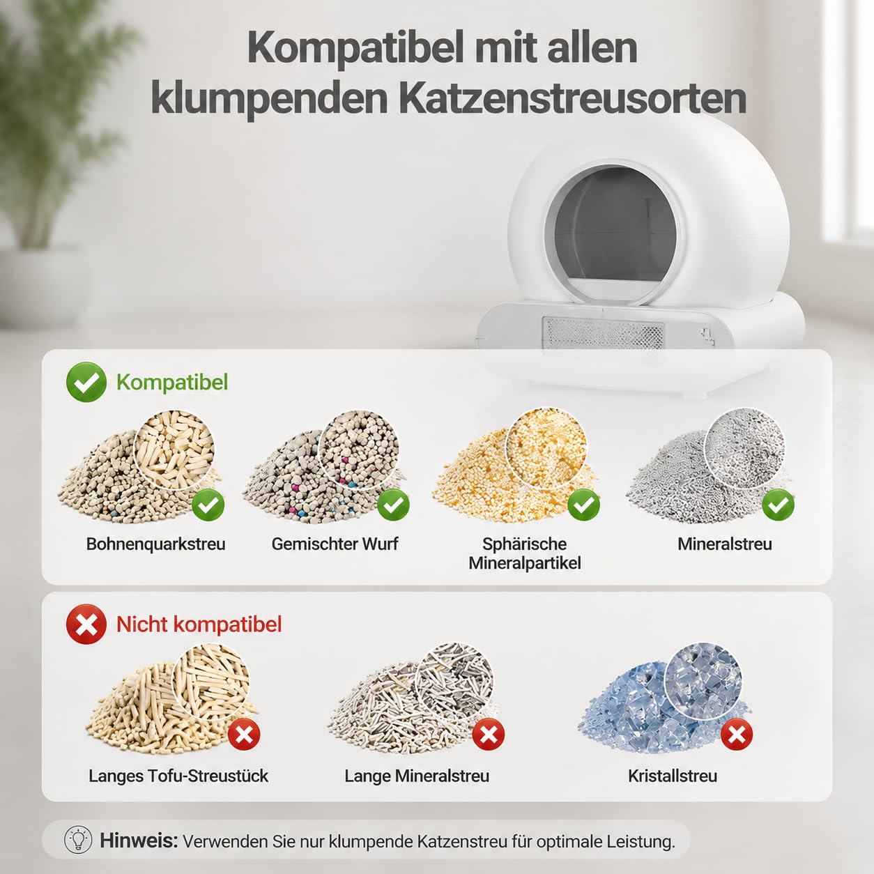 Automatische Katzentoilette XXL 65L, Selbstreinigendes Katzenklo mit App-Steuerung, Geruchsfrei & Geschlossen, Elektrische Katzen Toilette für 2+ Katzen