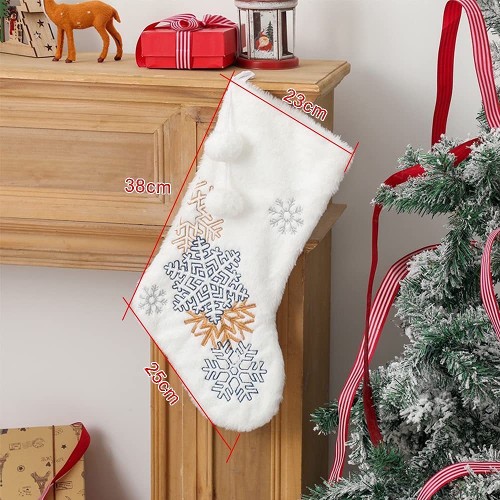 Calze di Natale, confezione da 4 sacchetti regalo con calza di Natale, Babbo Natale, pupazzo di neve, renna, orso, calze di Natale appese, decorazione | Leroy Merlin