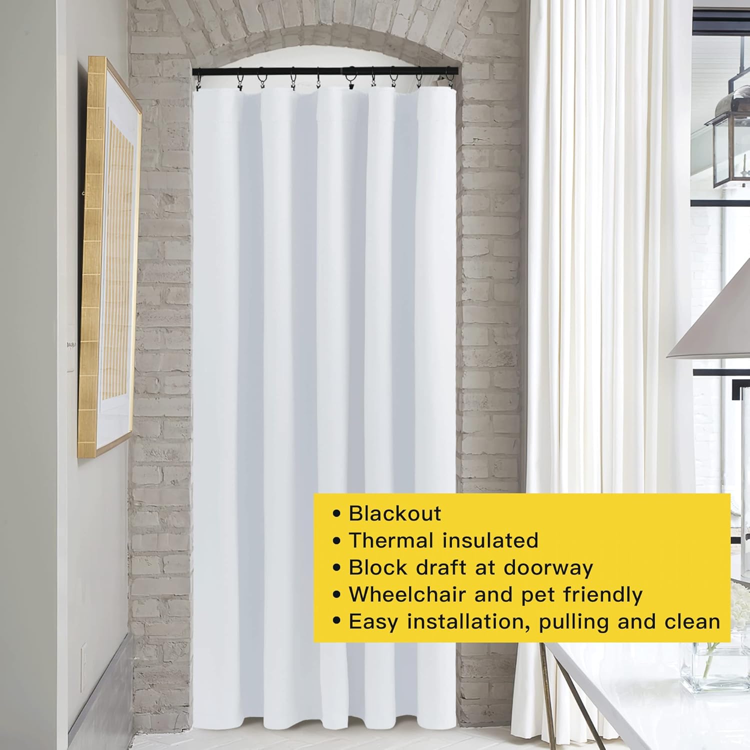 NICETOWN Patio Door Curtain Vertical Blinds, Reduce Sunlight Rod Pocket & Back Tab Room Divider Curtain Panel for Furniture Protecting (Greyish White, 70 inches Wide x 84 inches Long, 1 PC)