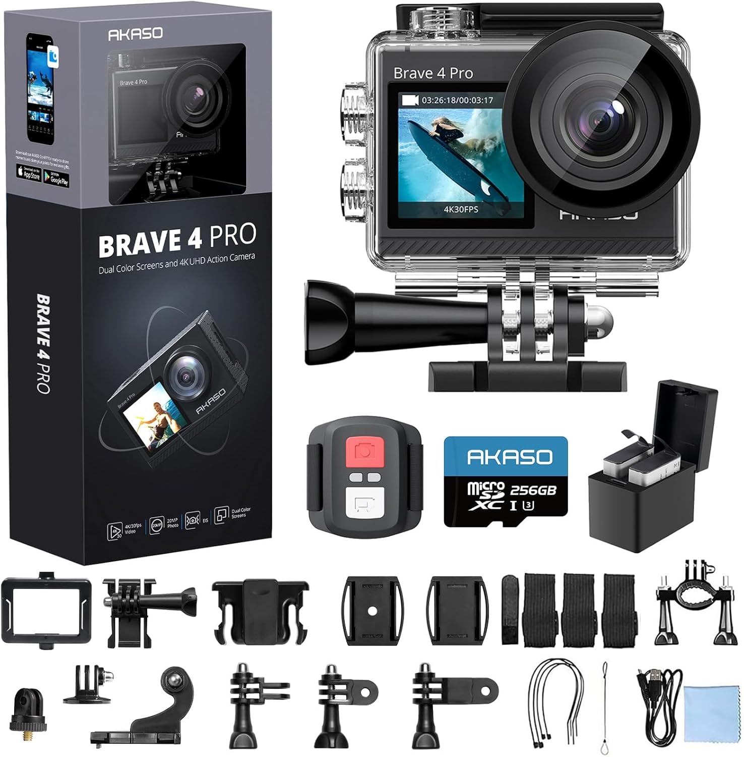 AKASO Brave 4 Pro 4K con 256GB
