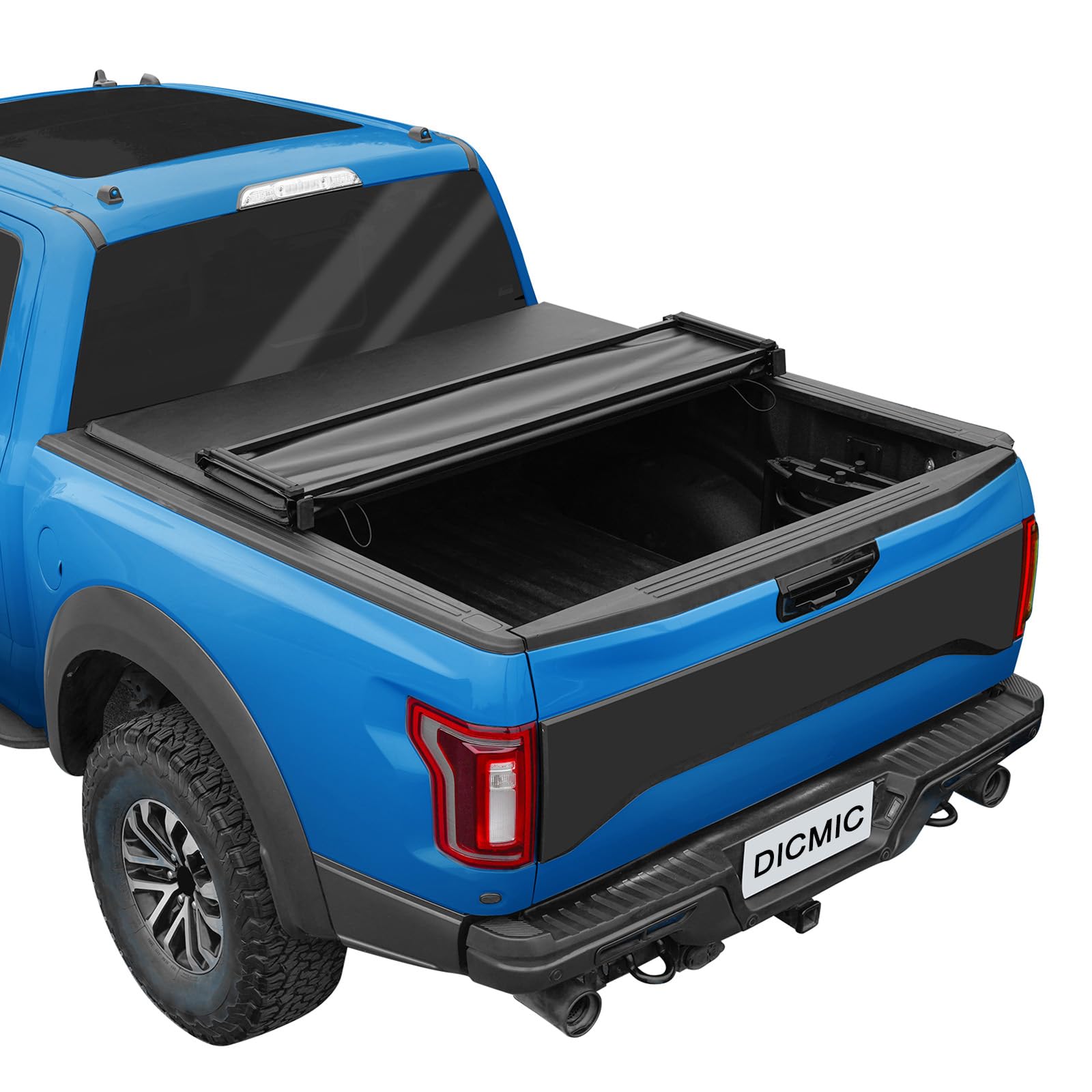 DICMIC Soft Quad-Fold Truck Bed Tonneau Cover Compatible with 2004-2014 Ford F-150 2006-2014 Lincoln Mark LT 6.5FT Bed