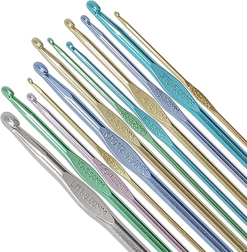 Miniatura 2 de Ganchos de ganchillo de tamaño estadounidense, paquete de 12 ganchos de ganchillo de letras y números, para agujas de ganchillo para tejer, hilo de