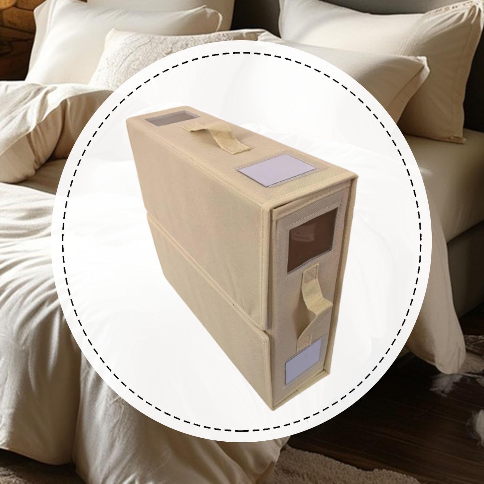 Baoblaze Organizzatore per Lenzuola per Armadio, Contenitore Pieghevole per Biancheria da Letto, Copripiumino, Asciugamani, Coperte, organizzazione della casa, Beige