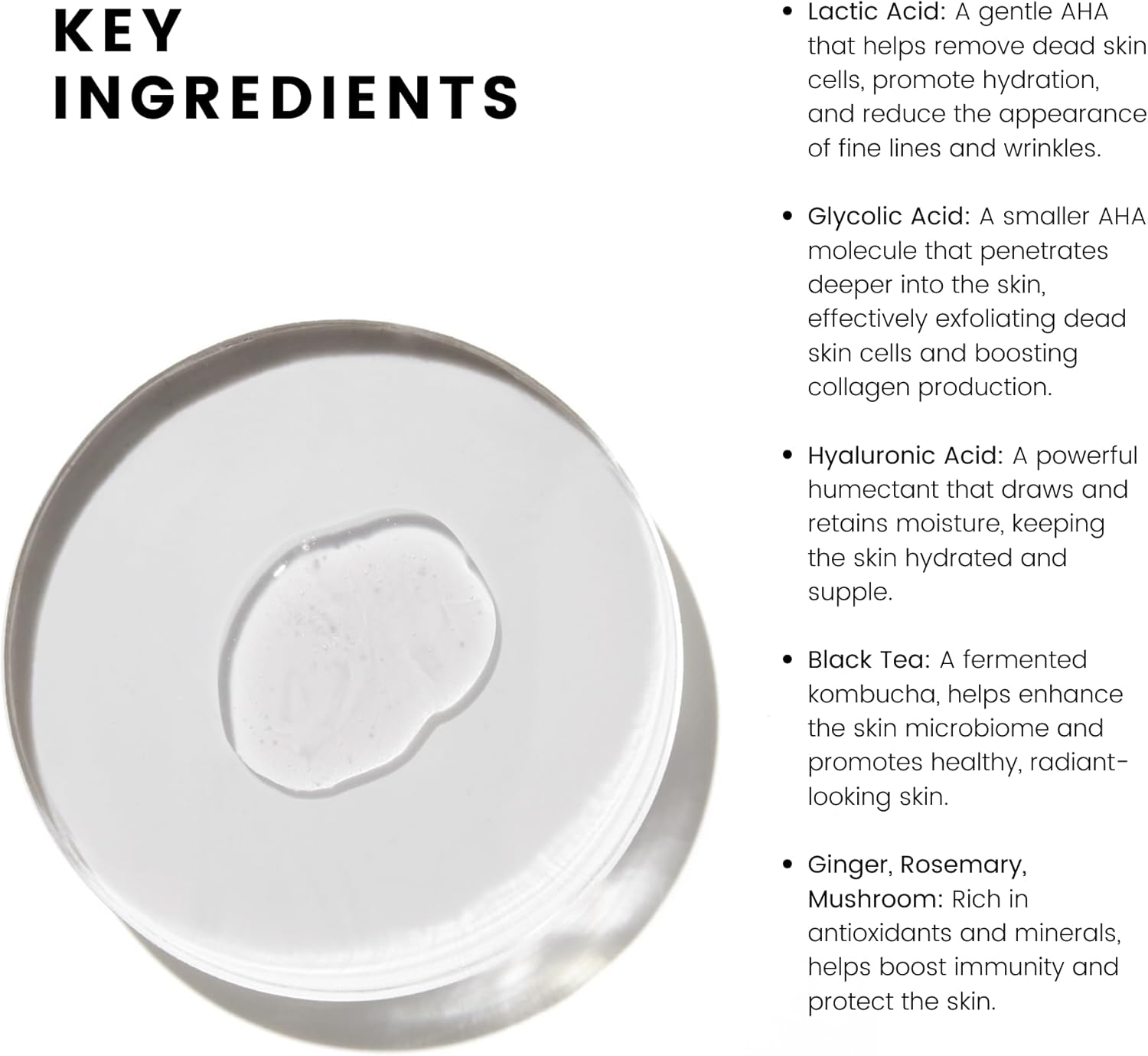 COMUNE AHA Exfoliant Toner - Leave-On Liquid Exfoliant 6% Lactic Acid, 3% Glycolic Acid + Hyaluronic Acid | Gently Exfoliates Dead Cells, Unclogs Pores & Smooths While Hydrating | 150 mL / 5.07 fl.oz - Image 3