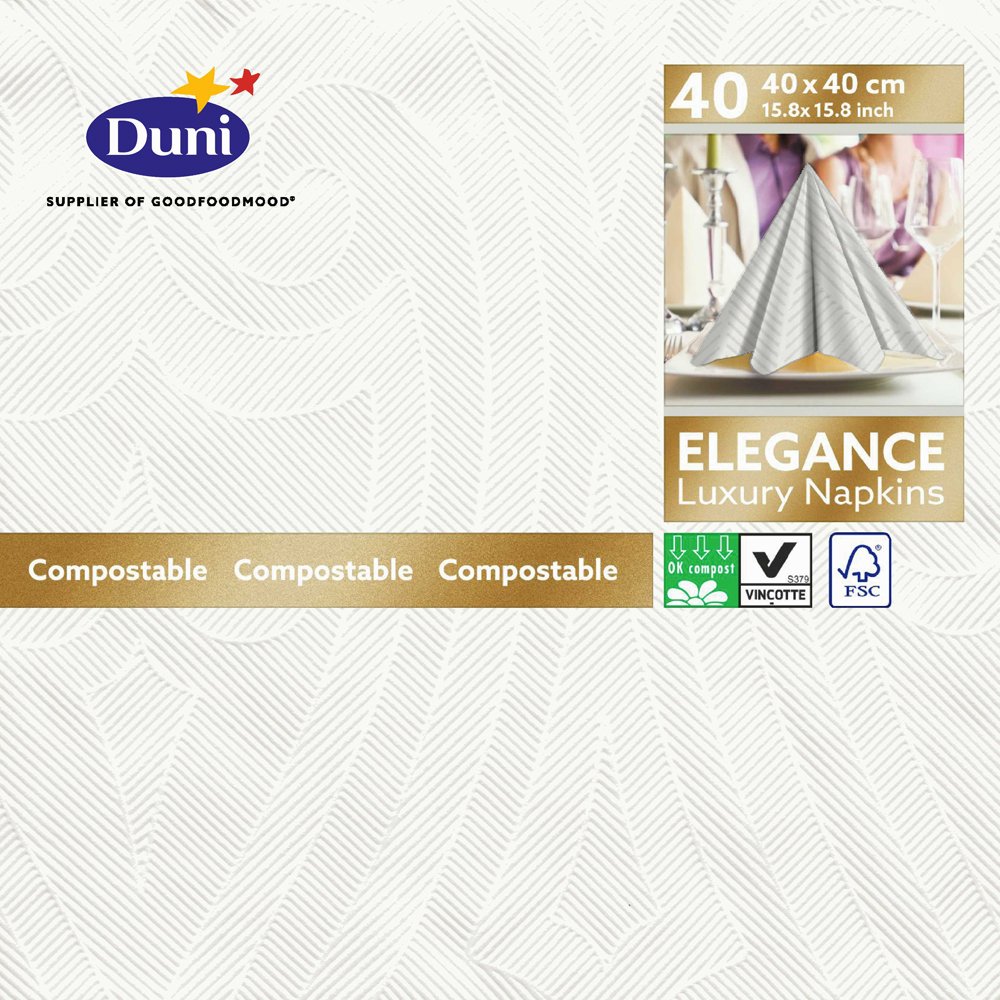 Duni Elegance - Servilletas (40 x 40 cm, 240 unidades), blanco, 240