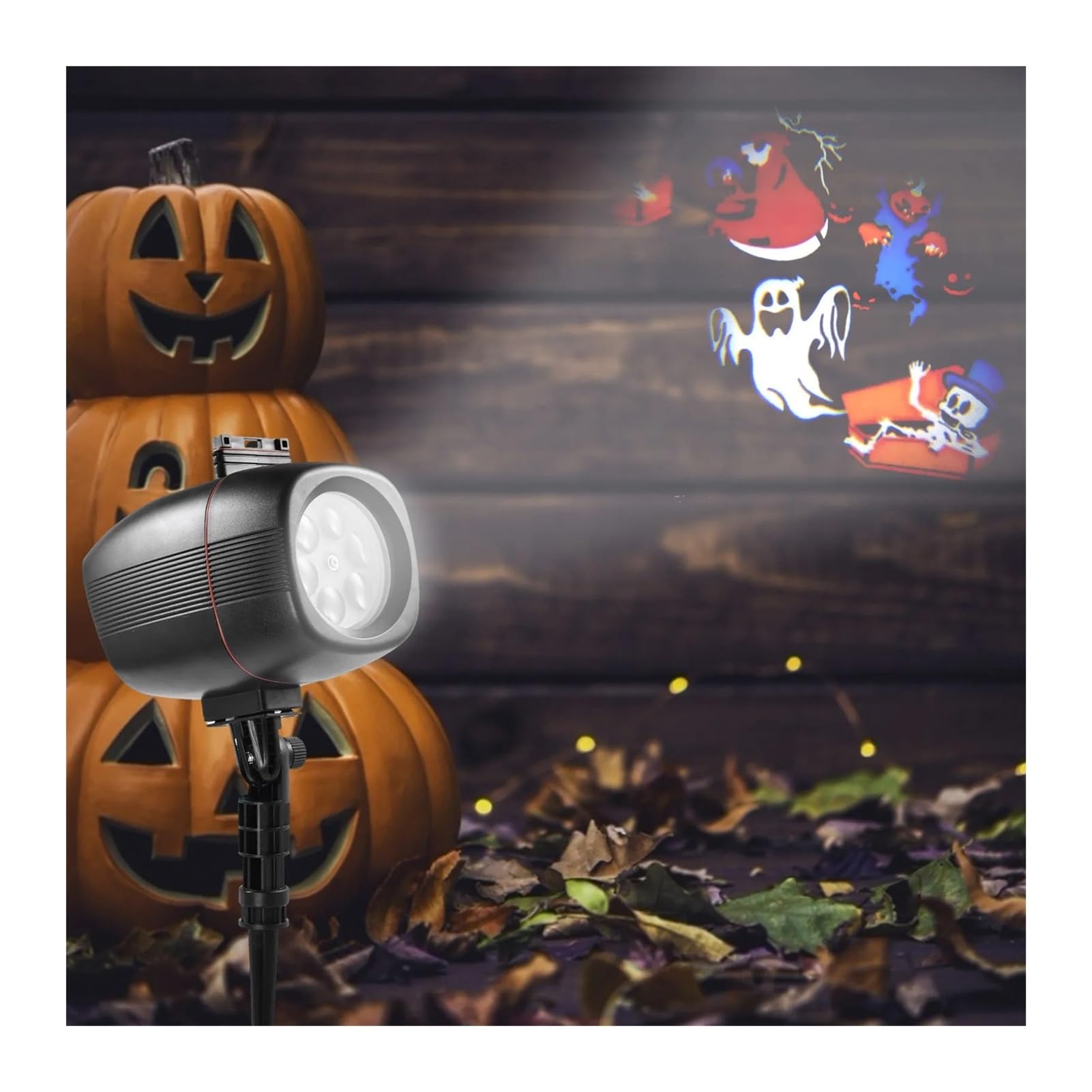 Proyector de luz para exteriores, Navidad Halloween proyector holográfico fiesta de cumpleaños Santa lámpara de proyección ventana película proyector lámparas Luz Proyector de luces para fiestas navid