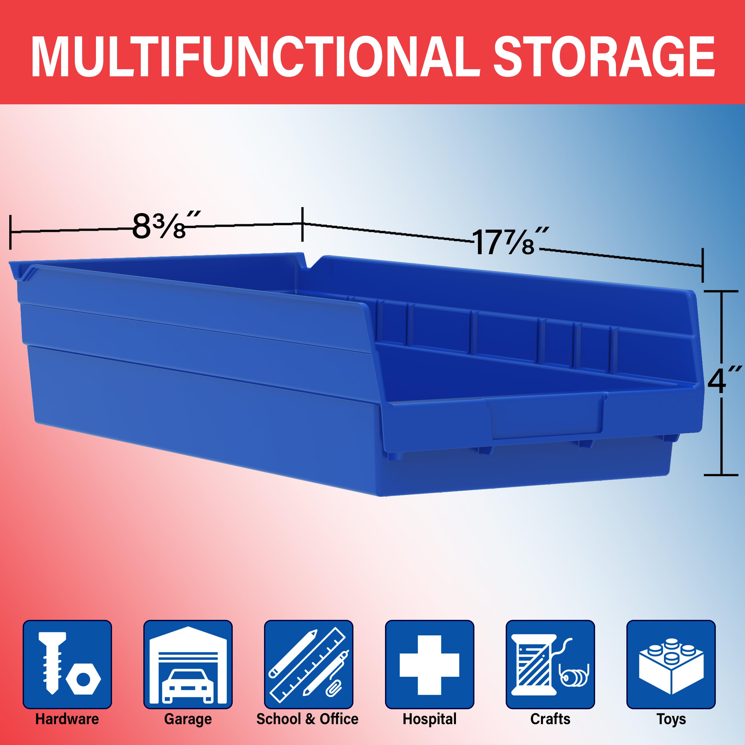 Amazon.com: Akro-Mils 30158 Plastic Shelf Bins, Heavy Duty Storage