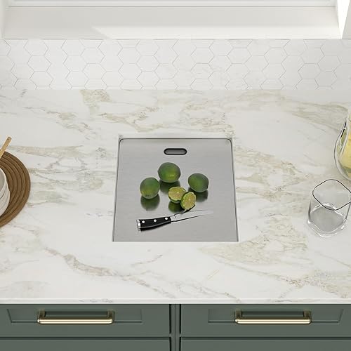 Miniatura 96 de Logmey Fregadero de barra de 21 pulgadas de acero inoxidable de 21 x 18 pulgadas, fregadero de barra pequeño de acero inoxidable de calibre 16