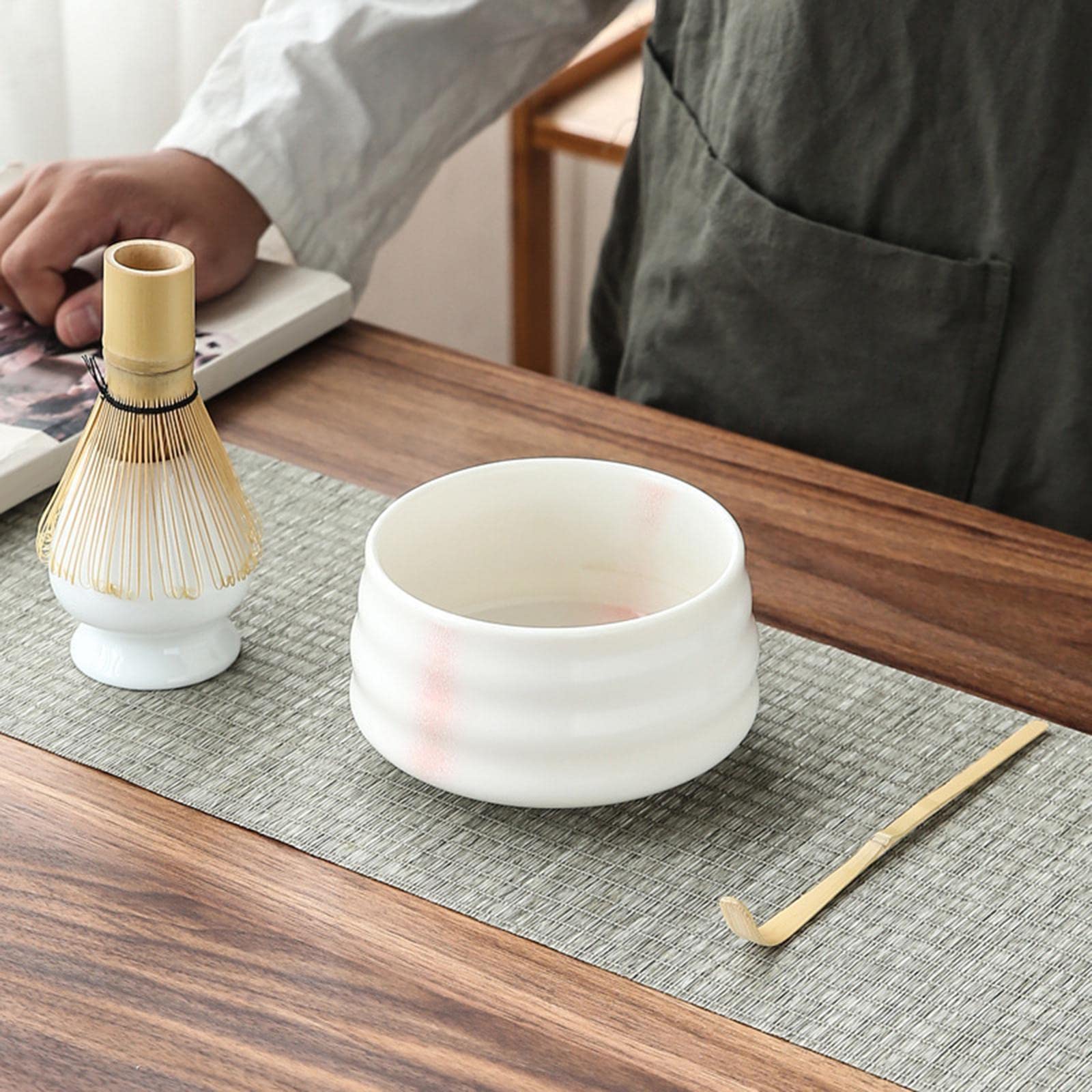 ATORSE Matcha Set Ceramics Matcha Whisk Holder Matcha Ceremony Kit Bamboo Whisk Black|Home & Garden|Food & Beverages|Tea 2