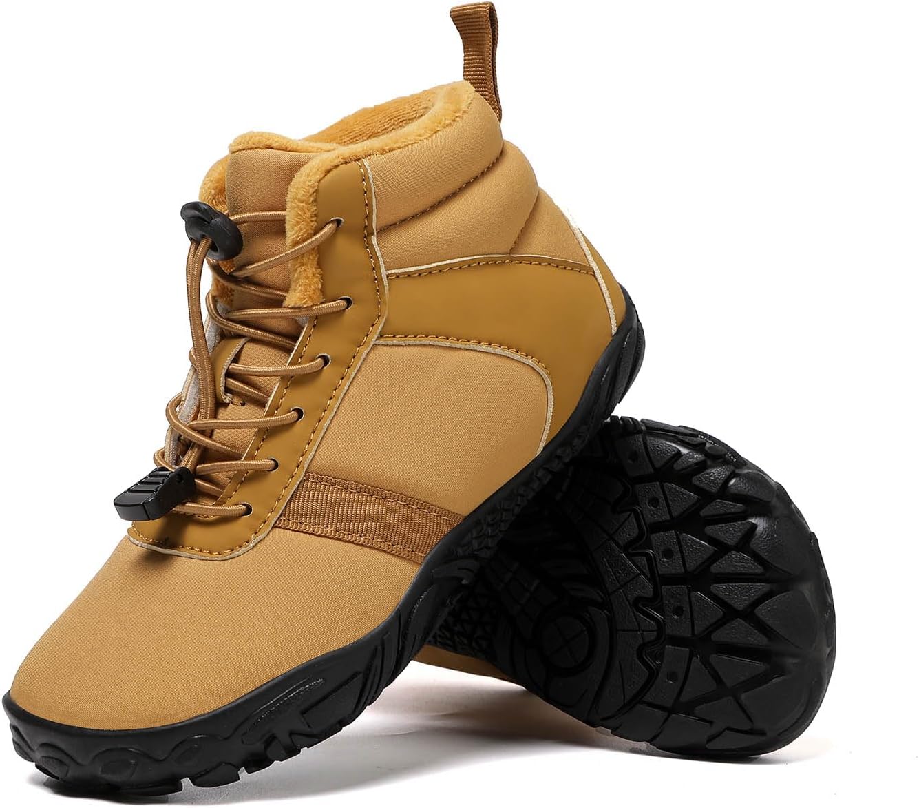 Kids Barefoot Shoes Hiking Boots Girls Boys Winter Wide Toe Box Fleece Lined Warm Anti-Slip High Top Waterproof Ankle Snow Boots Outdoor Cold Weather Athletic Trekking Walking Shoes - Image 5