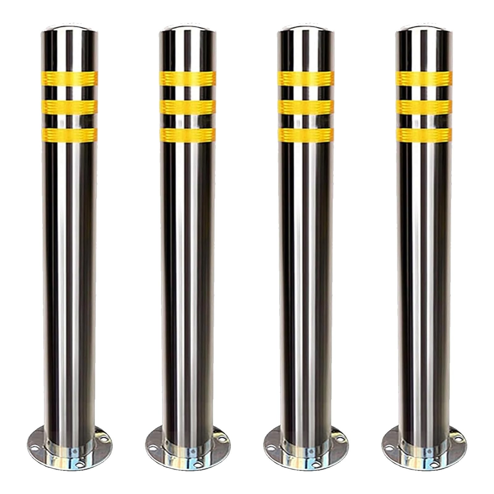 GTHTUHFD Stainless Steel Safety Bollard Posts - Traffic Delineator Poles For Driveways & Parking Lots,75CM 4pcs